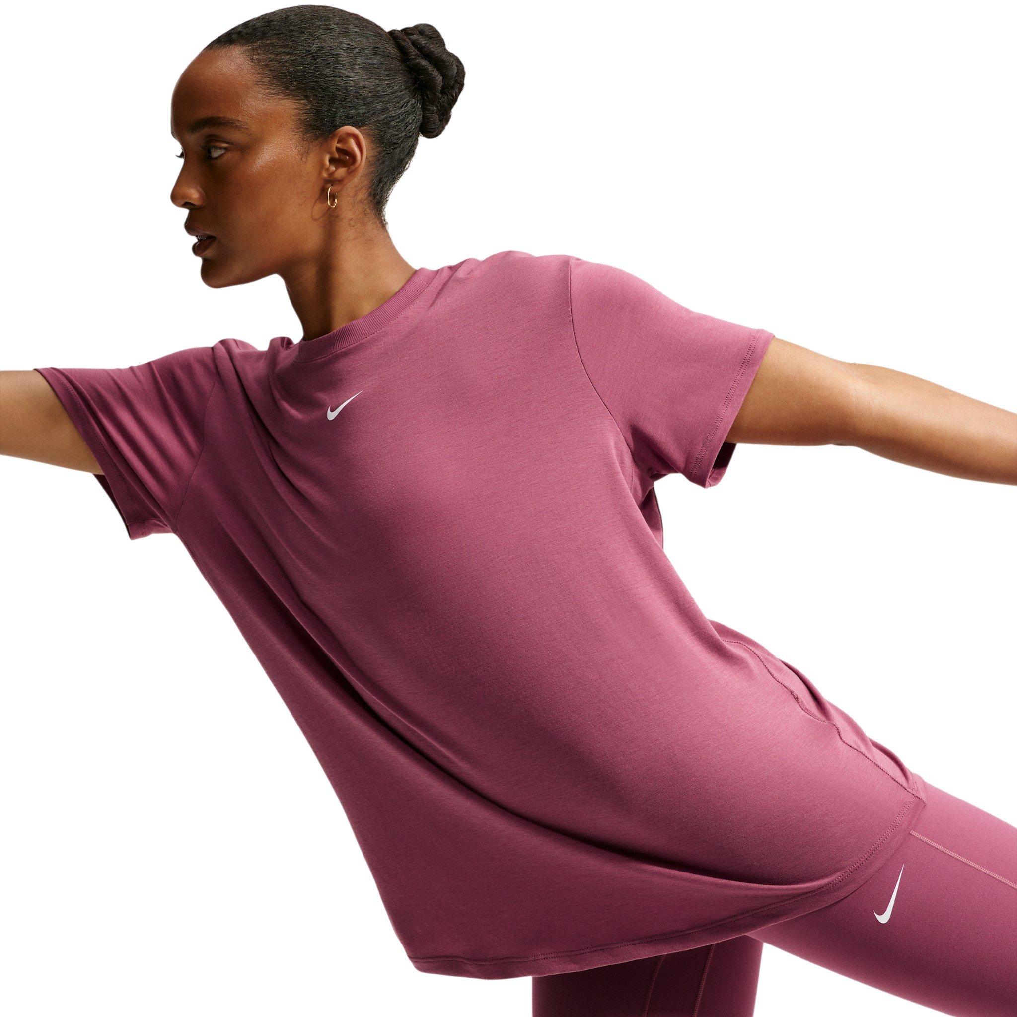 Nike Women's One Relaxed Dri-FIT Short Sleeve Top - Pink Smoke - PINK SMOKE