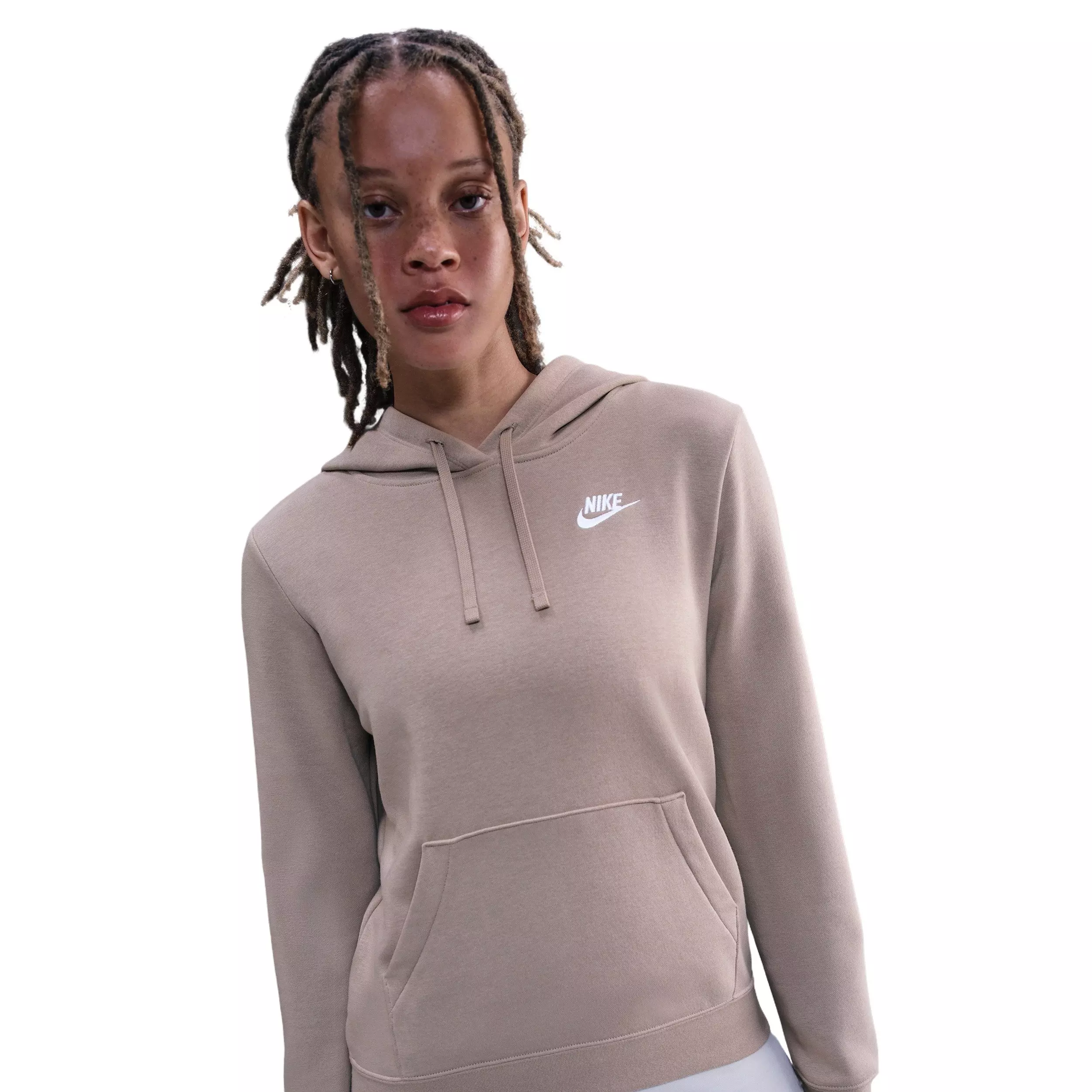 Nike Women's Sportswear Club Fleece Pullover Hoodie - Brown - BROWN