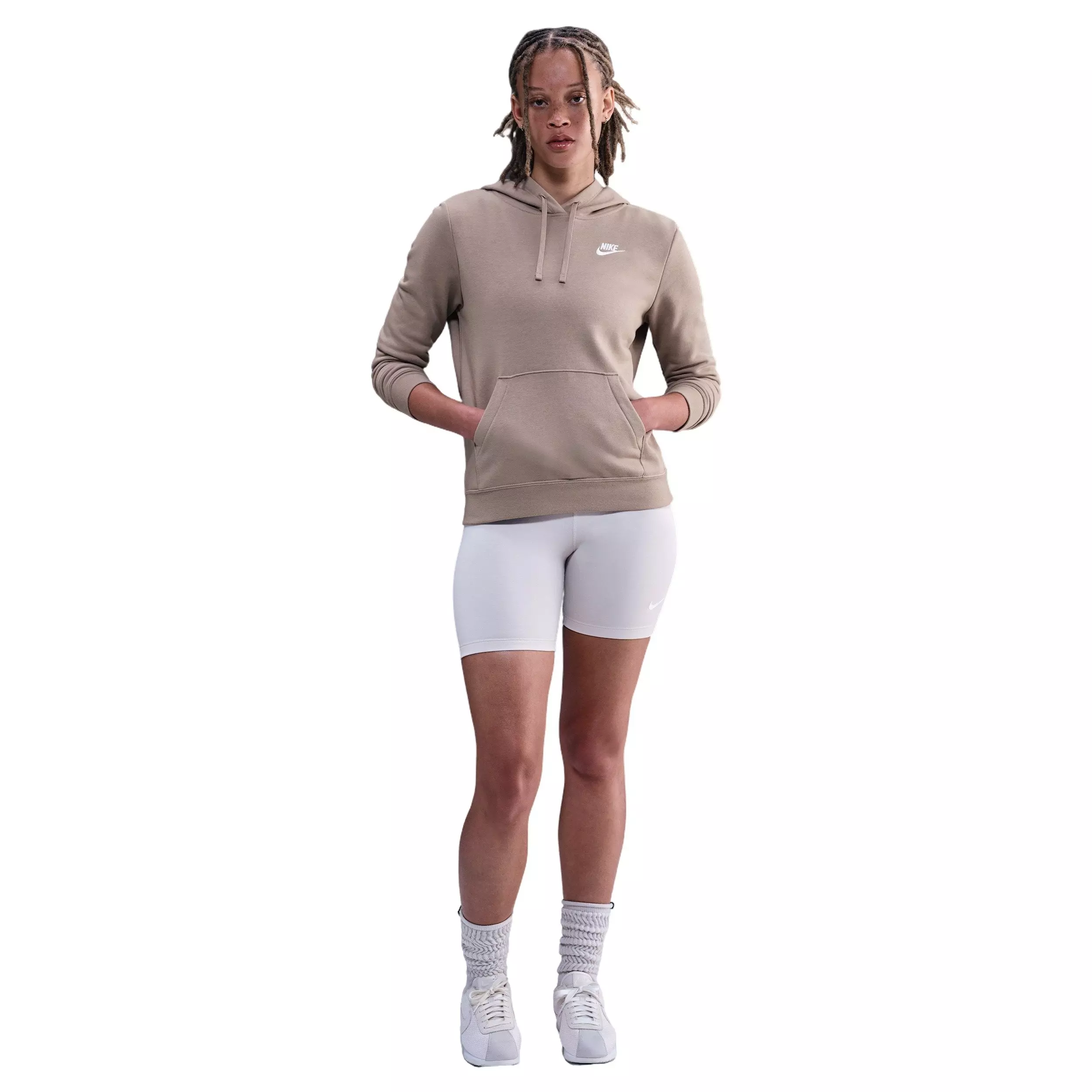 Nike Women's Sportswear Club Fleece Pullover Hoodie - Brown - BROWN