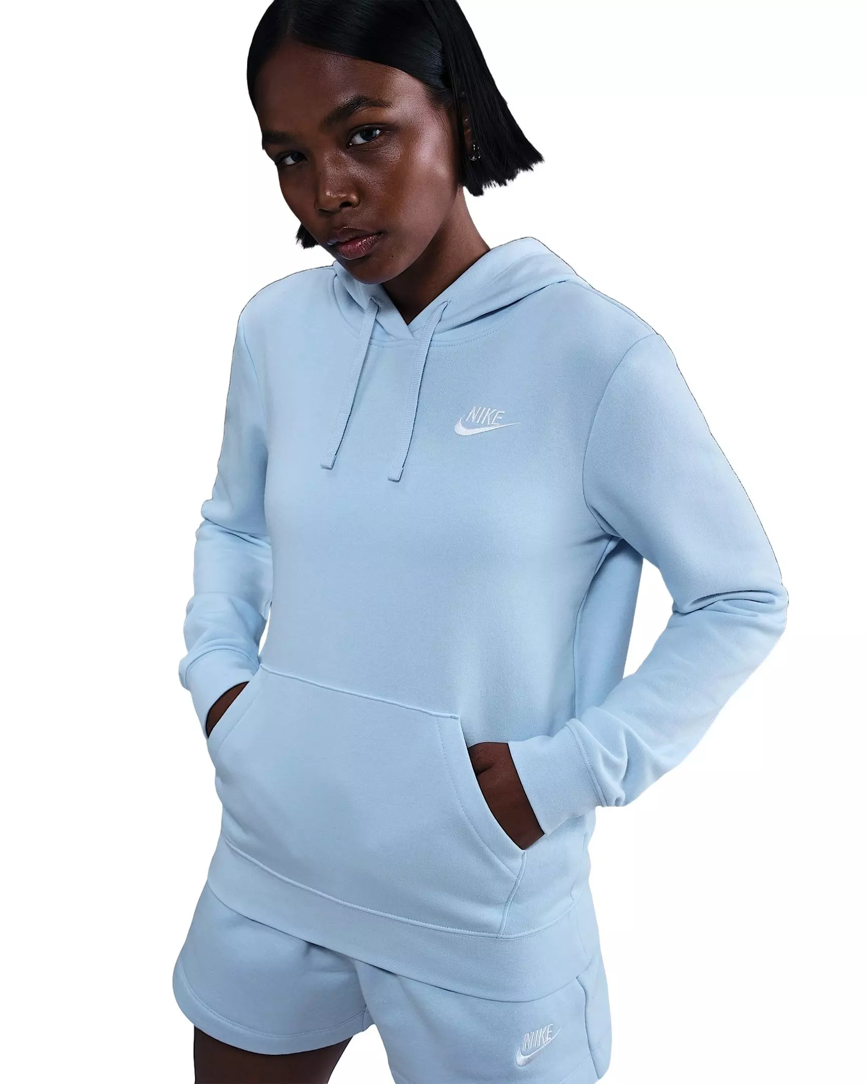 Nike Women's Sportswear Club Fleece Pullover Hoodie - Lt Blue - LT BLUE
