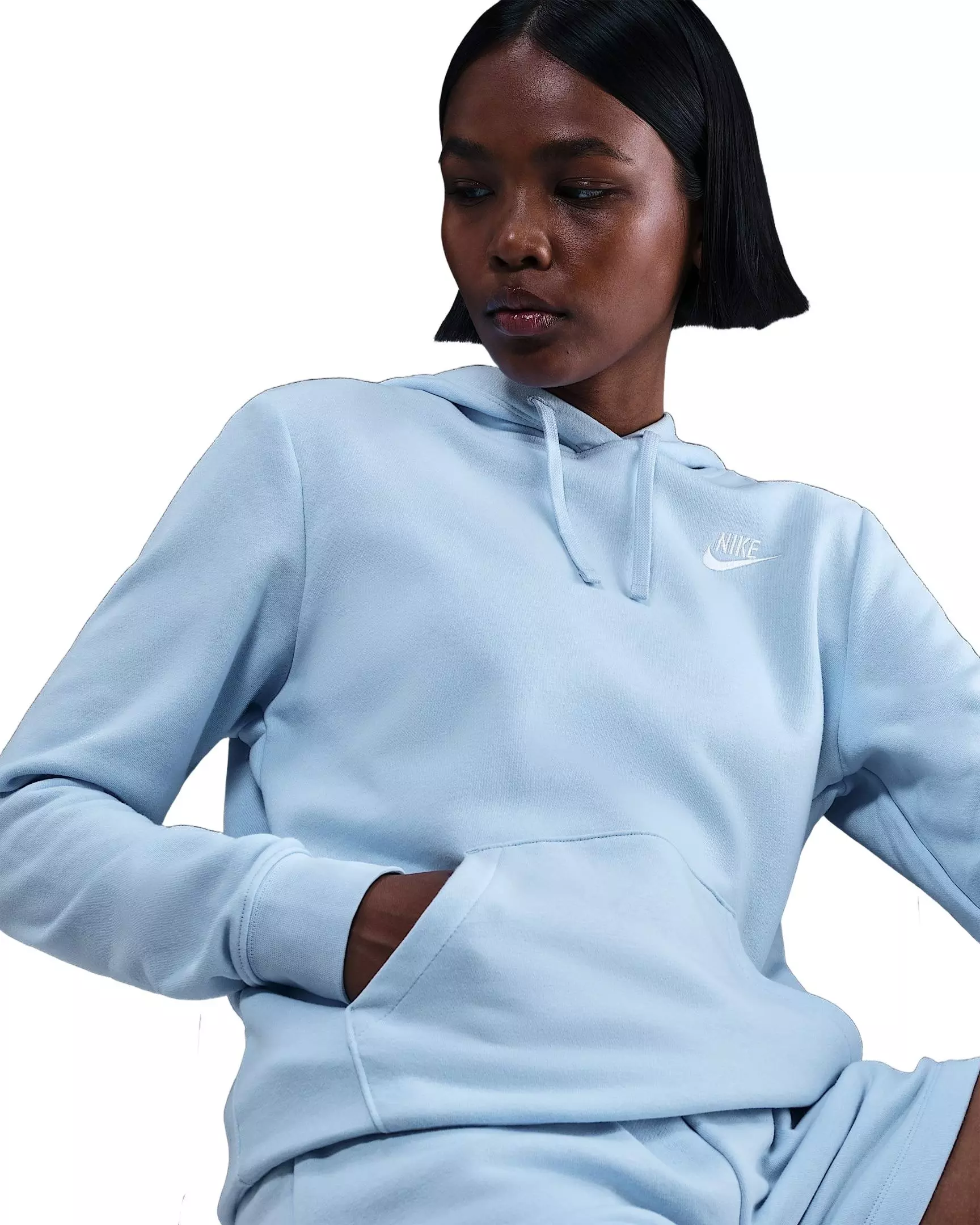Nike Women's Sportswear Club Fleece Pullover Hoodie - Lt Blue - LT BLUE