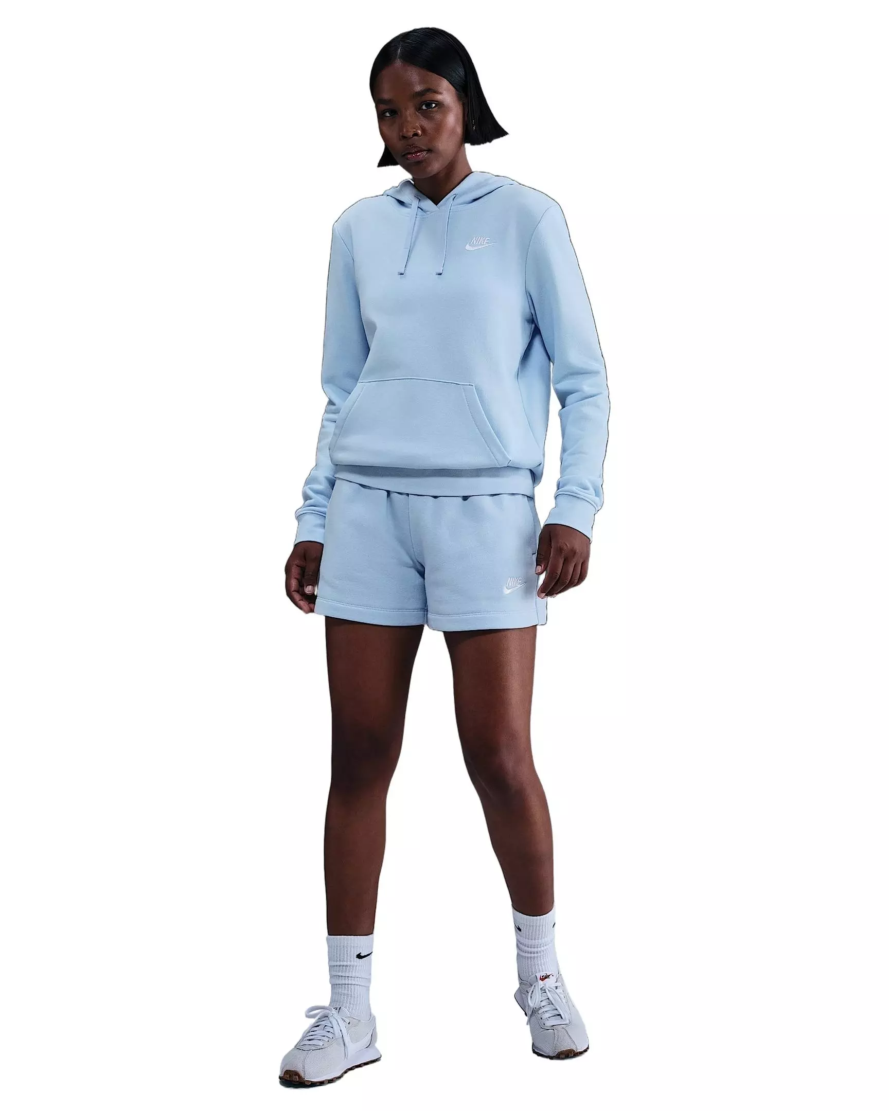 Nike Women's Sportswear Club Fleece Pullover Hoodie -Lt Blue - LT BLUE