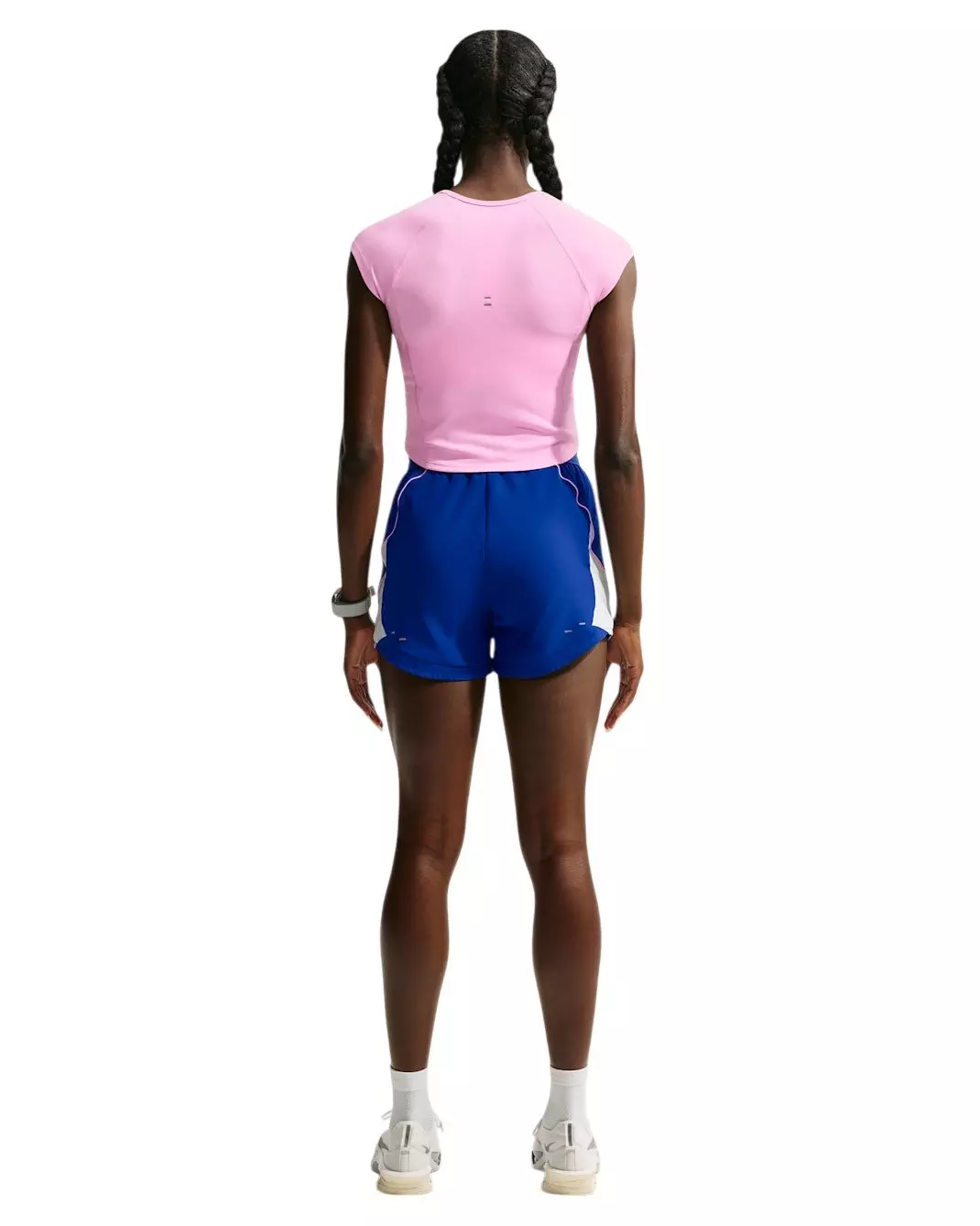 Nike Women's Tempo Swoosh Dri-FIT Cap-Sleeve Running Top - Pink/Blue - PINK/BLUE