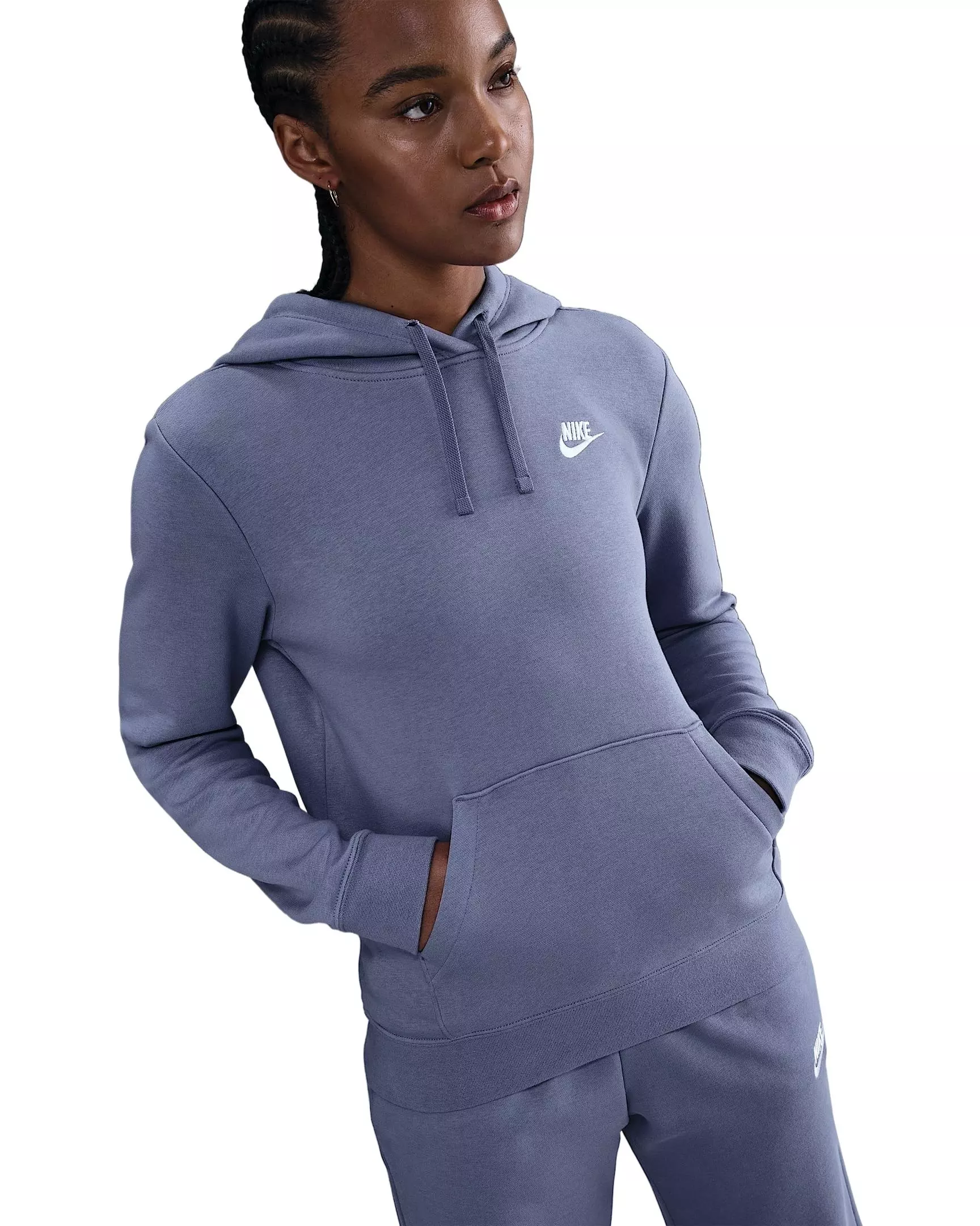 Nike Women's Sportswear Club Fleece Pullover Hoodie - Indigo - INDIGO