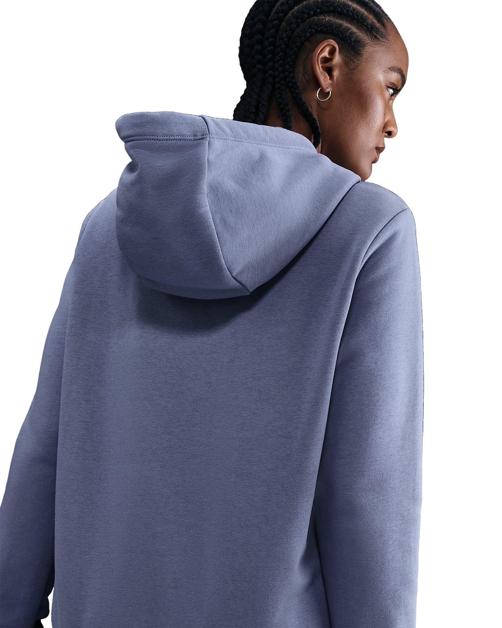 Nike Women's Sportswear Club Fleece Pullover Hoodie - Indigo - INDIGO Thumbnail View 2