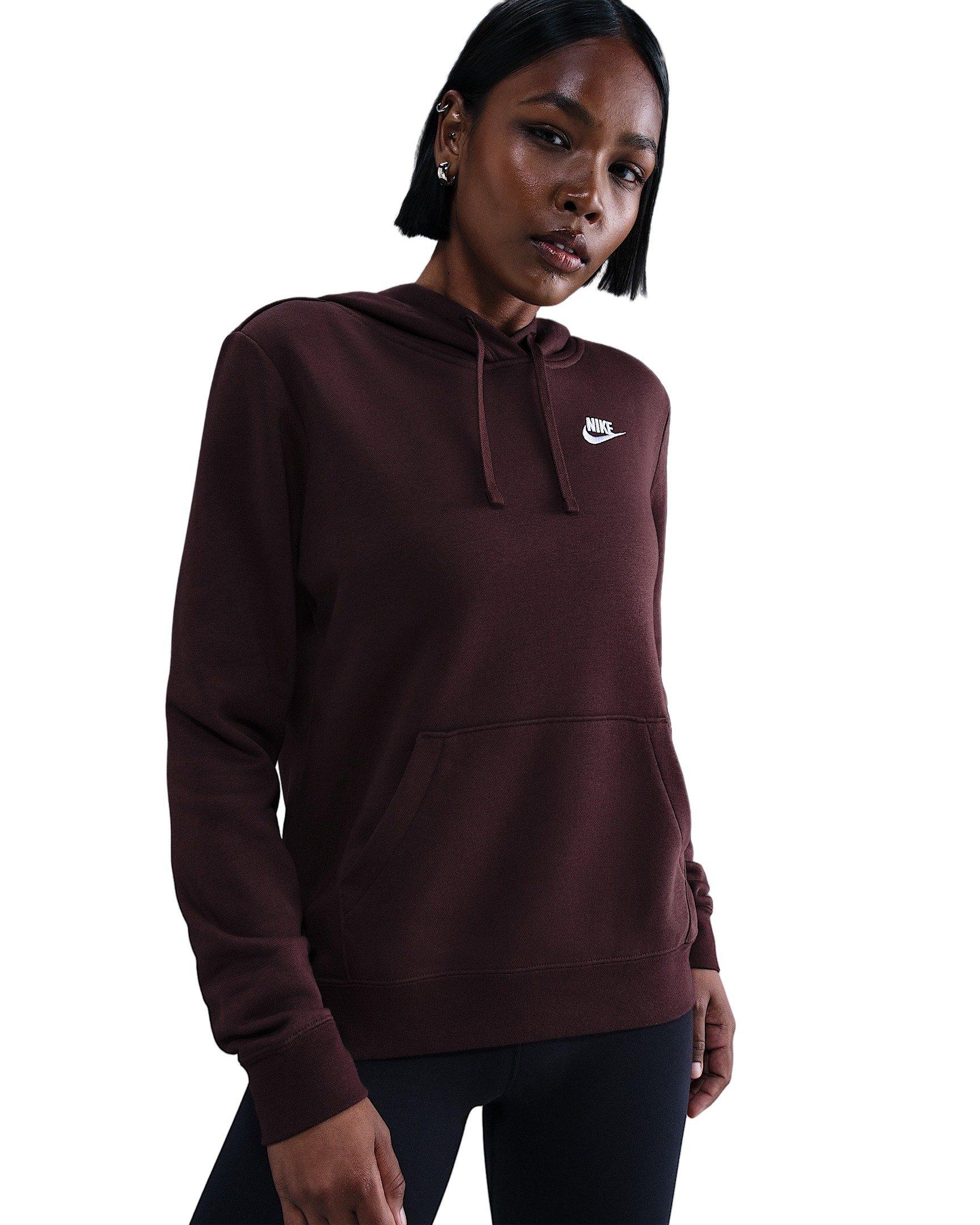 Nike Women's Sportswear Club Fleece Pullover Hoodie - Burgundy - BURGUNDY Thumbnail View 1