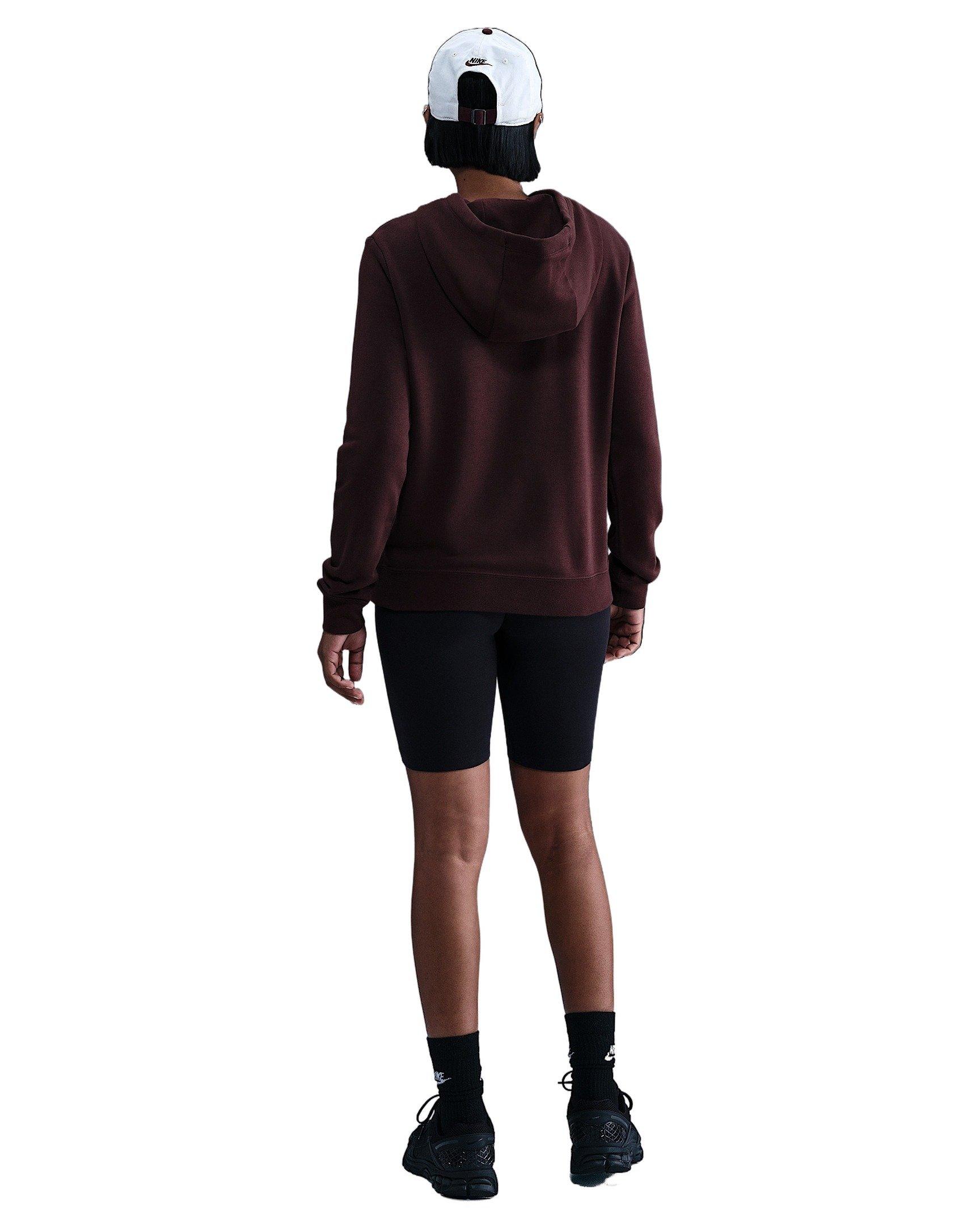 Nike Women's Sportswear Club Fleece Pullover Hoodie - Burgundy - BURGUNDY Thumbnail View 5