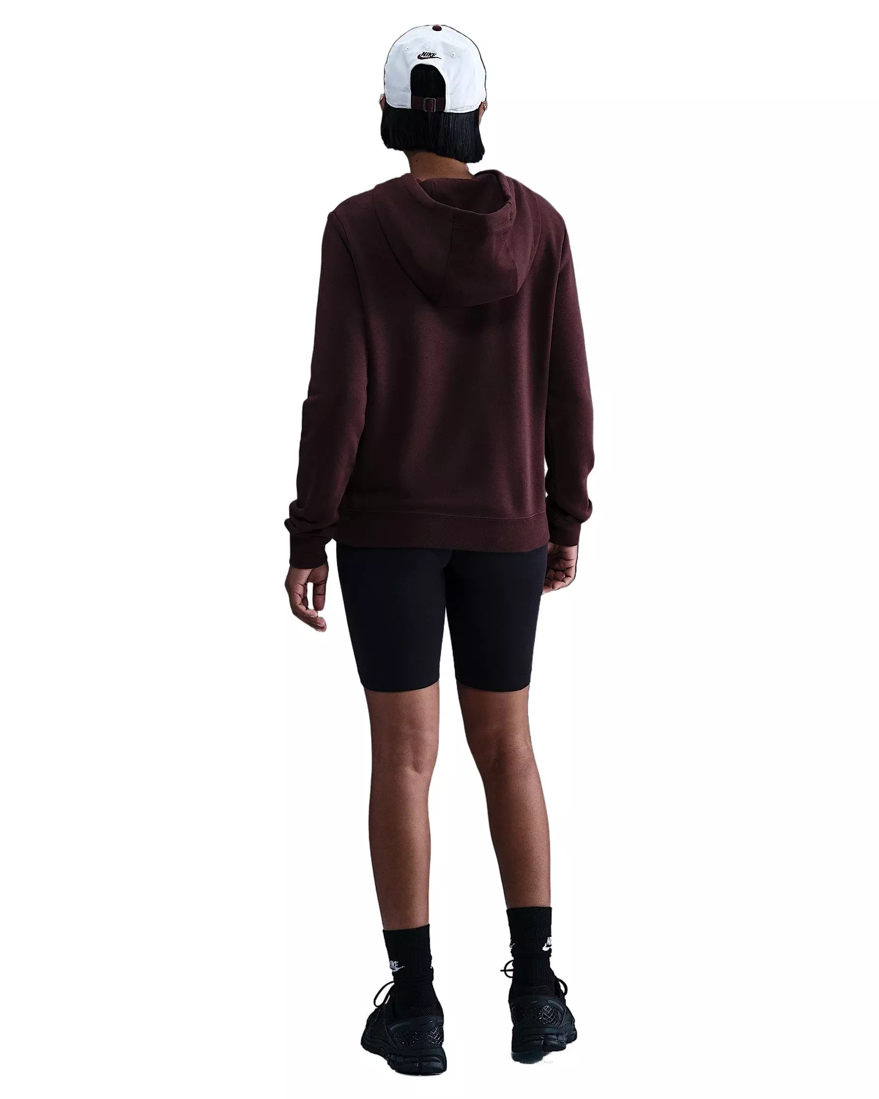 Nike Women's Sportswear Club Fleece Pullover Hoodie - Burgundy - BURGUNDY