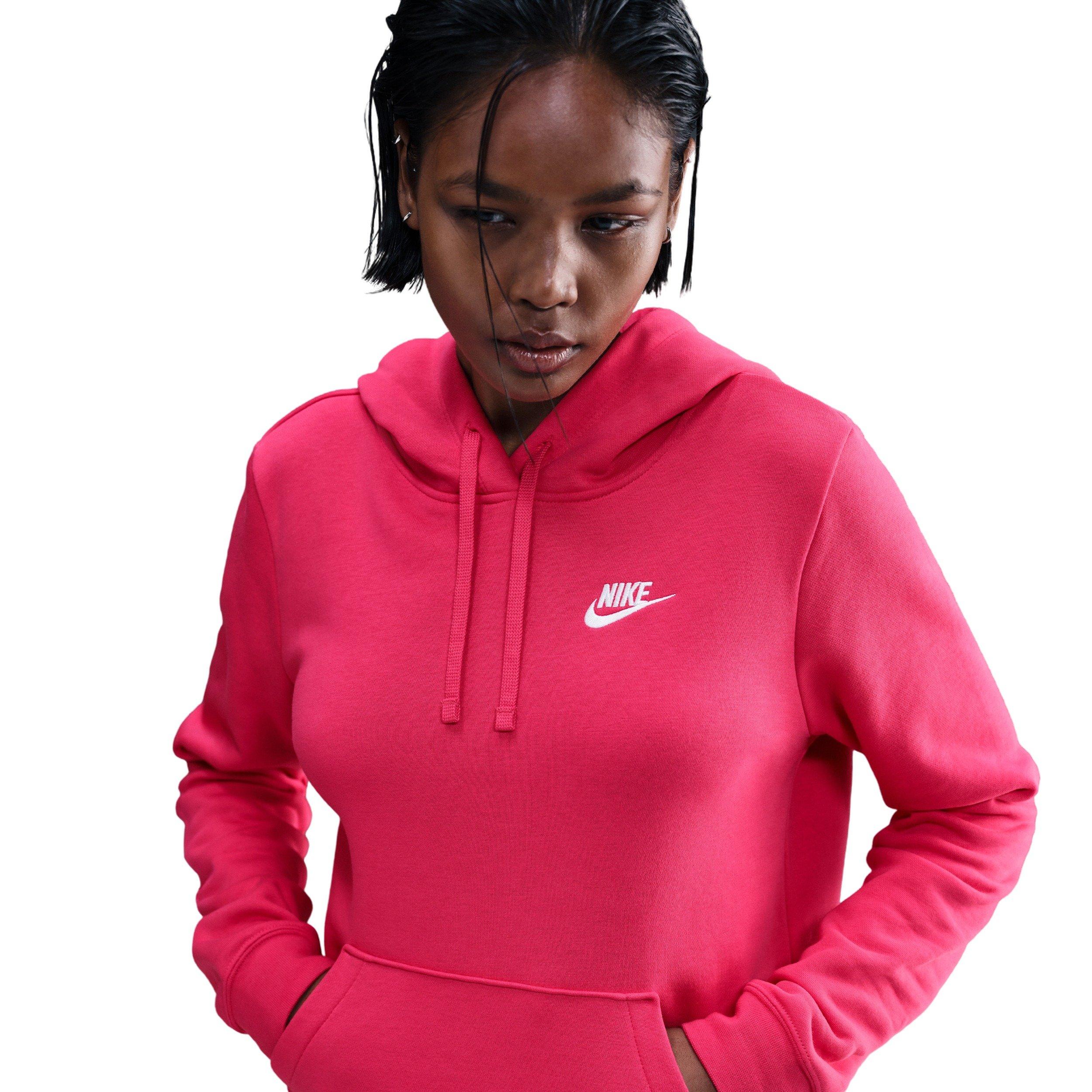 Nike Women's Sportswear Club Fleece Pullover Hoodie -Pink - PINK Thumbnail View 1