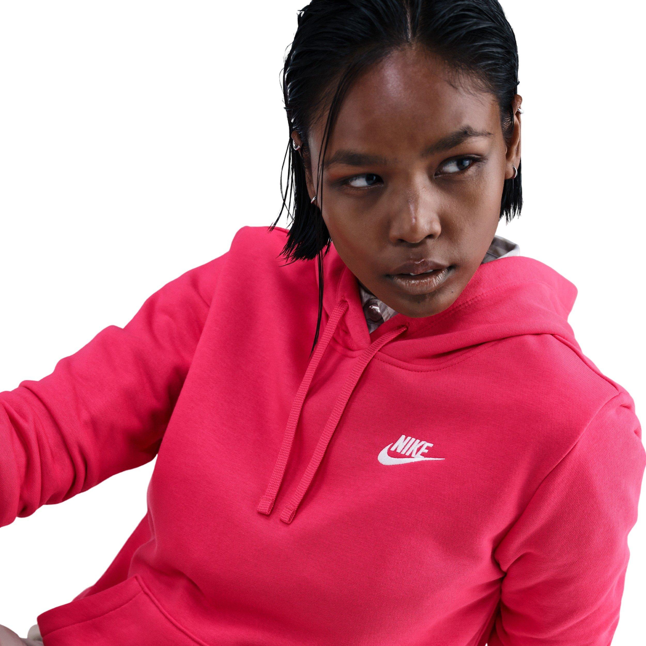 Nike Women's Sportswear Club Fleece Pullover Hoodie - Pink - PINK Thumbnail View 3