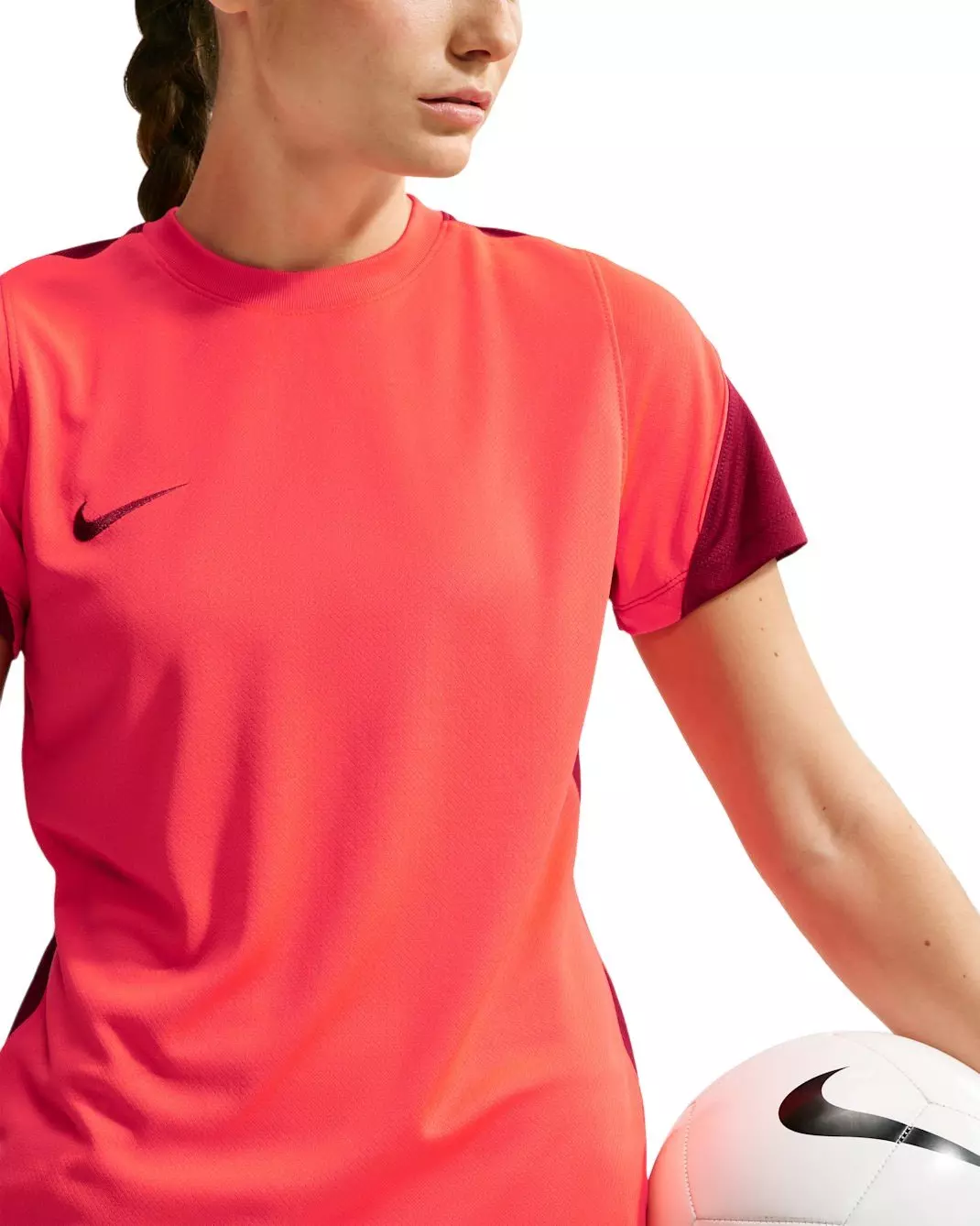 Nike Women's Strike Dri-FIT Soccer Short Sleeve Top - Bright Crimson - LIGHT CRIMSON