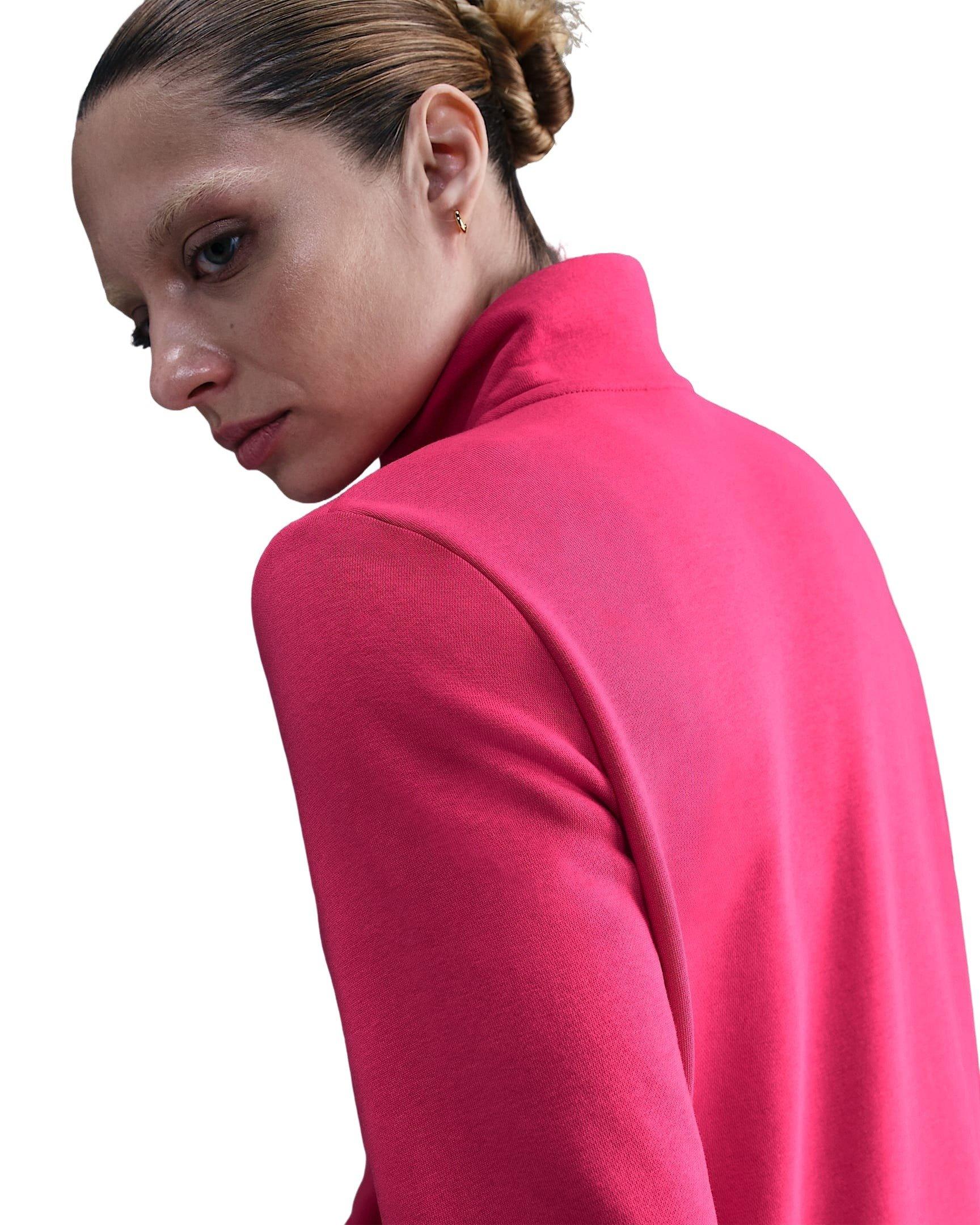 Nike Women's Sportswear Club Fleece Standard 1/2-Zip Sweatshirt -Pink - PINK Thumbnail View 2