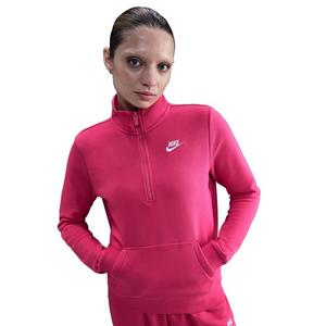 Nike Women's Sportswear Club Fleece Standard 1/2-Zip Sweatshirt -Pink