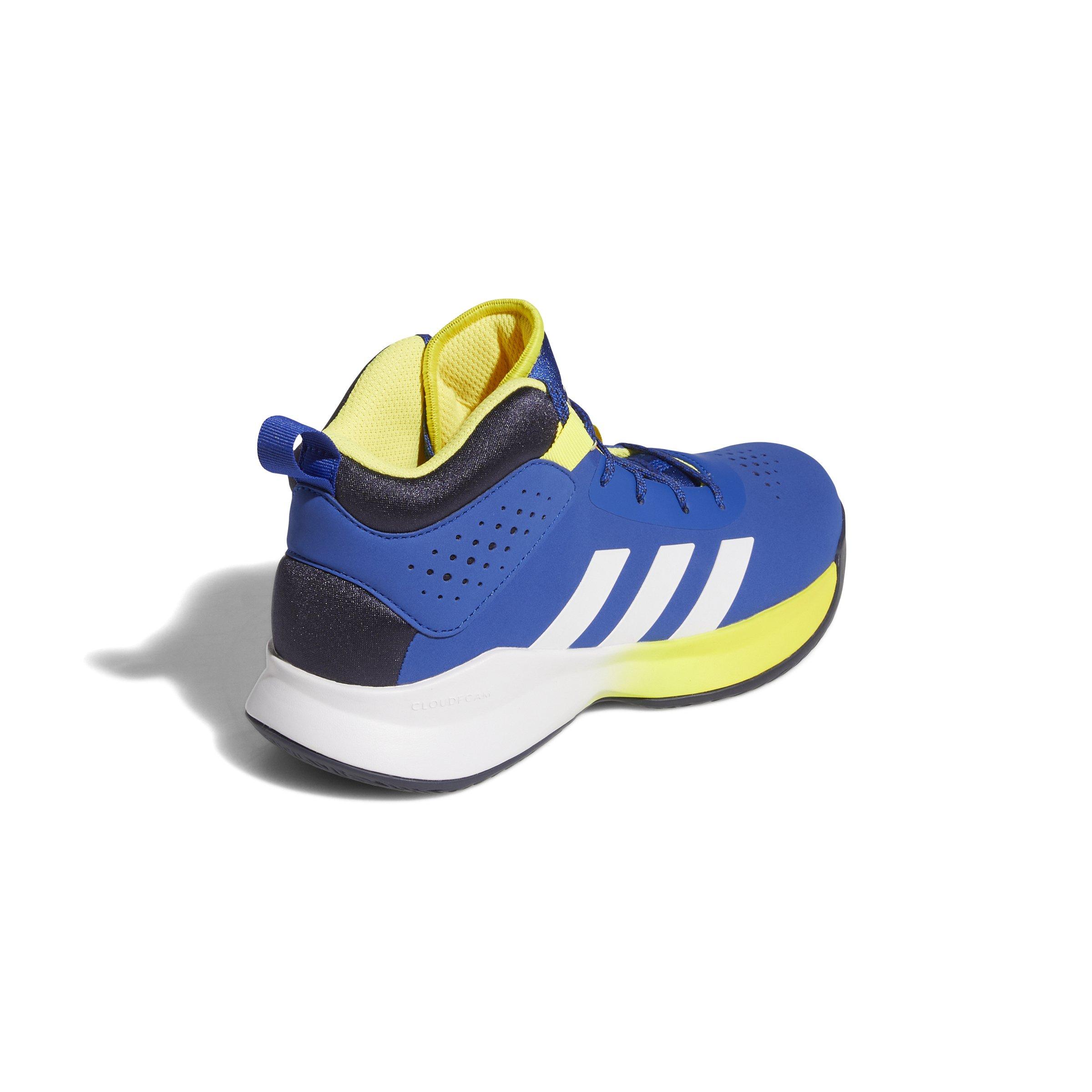 adidas Cross Em Up 5 K Wide "Team Royal Blue/Ftwr White/Sha Navy" Preschool Boys' Basketball Shoe - ROYAL/WHITE/NAVY Thumbnail View 4