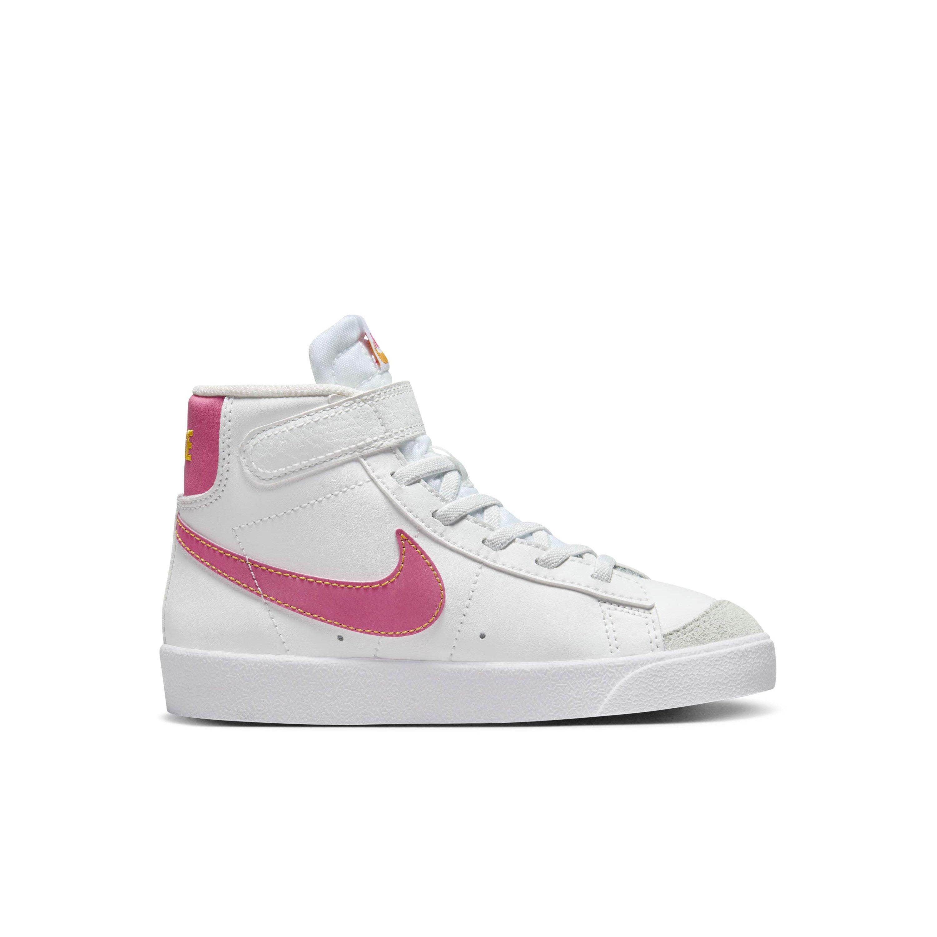 Nike Blazer Mid '77 "Summit White/University Gold/White/Pinksicle" Preschool Girls' Shoe - WHITE/GOLD/WHITE/PINKSICLE Thumbnail View 1
