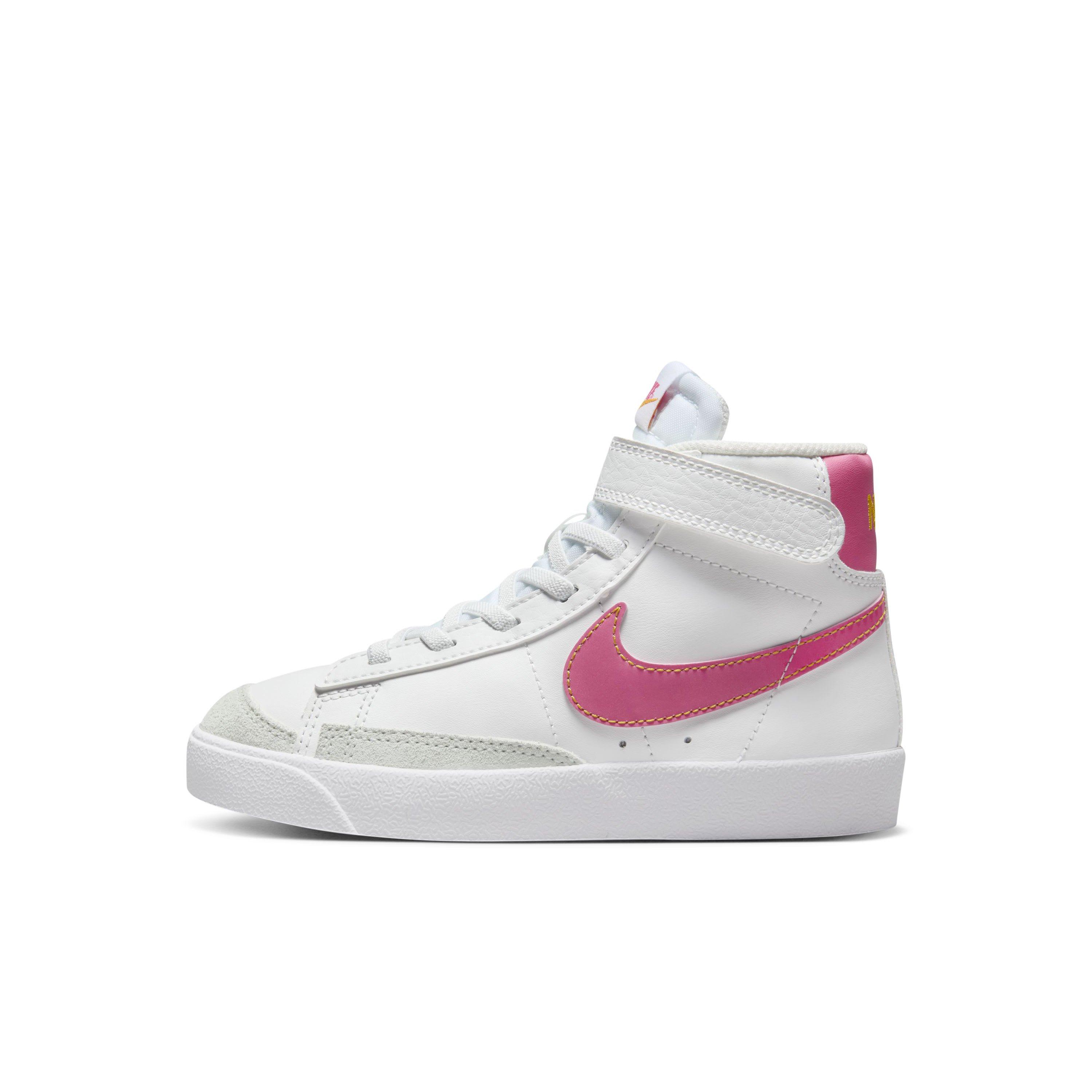Nike Blazer Mid '77 "Summit White/University Gold/White/Pinksicle" Preschool Girls' Shoe - WHITE/GOLD/WHITE/PINKSICLE Thumbnail View 2