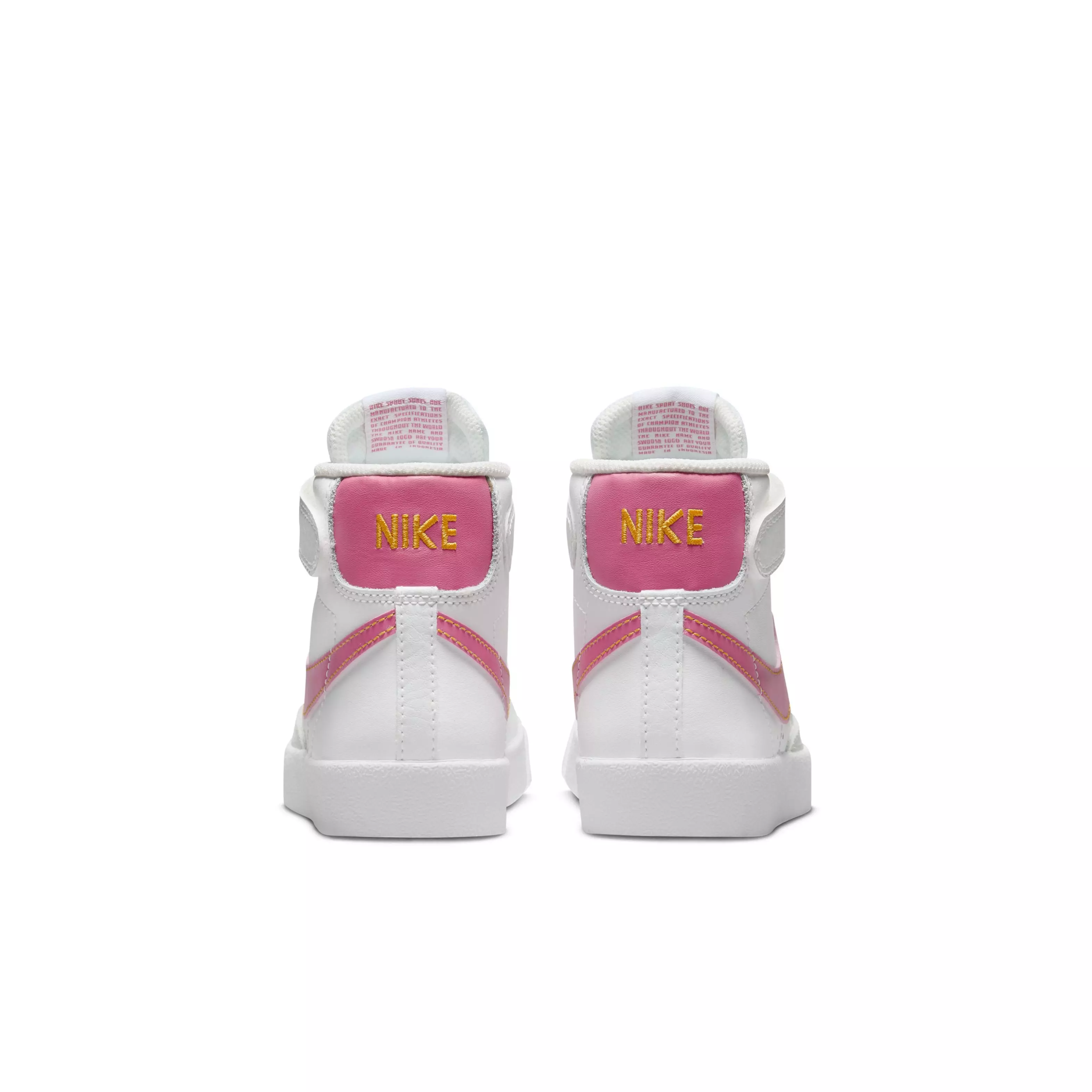 Nike Blazer Mid '77 "Summit White/University Gold/White/Pinksicle" Preschool Girls' Shoe - WHITE/GOLD/WHITE/PINKSICLE