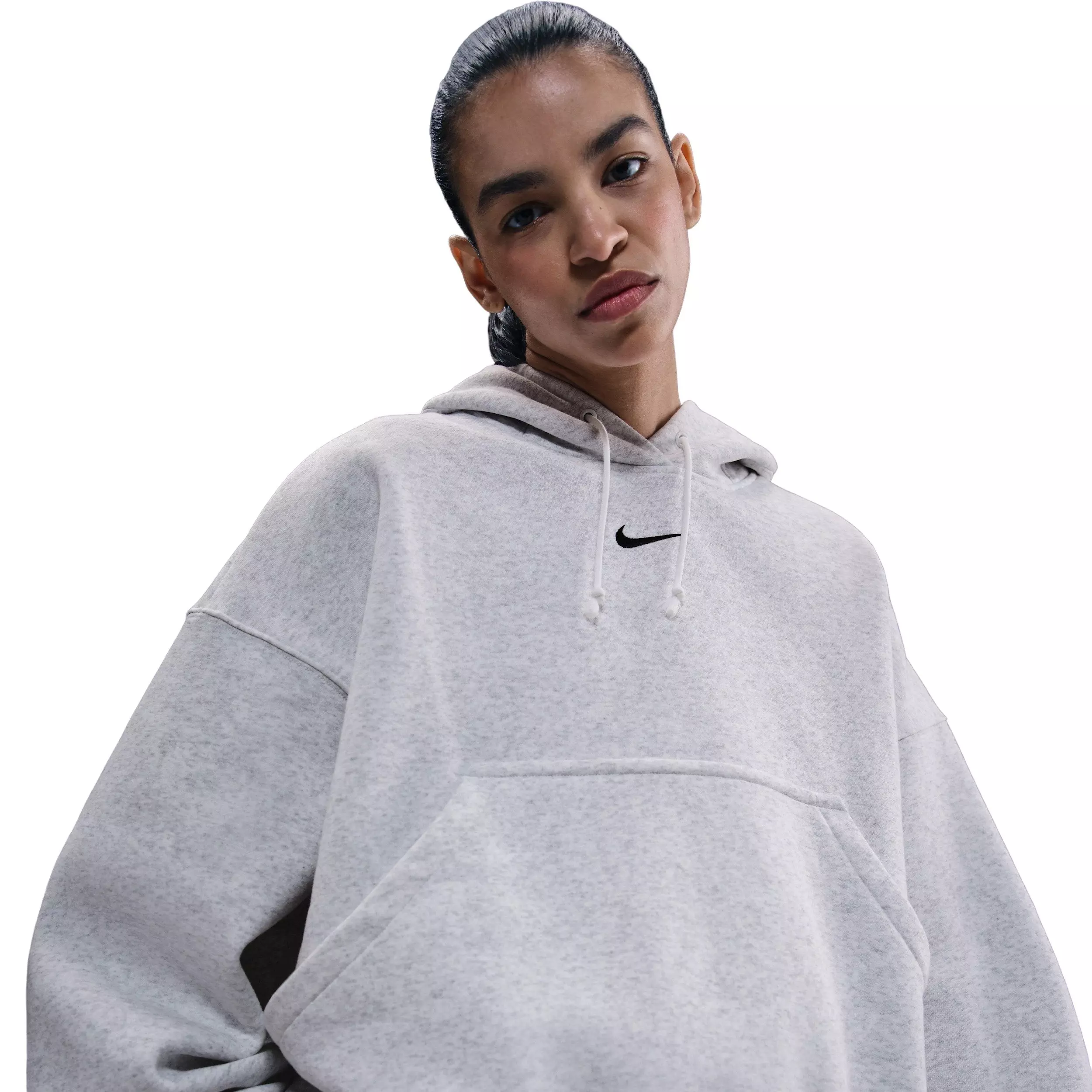Nike Women's Sportswear Phoenix Fleece Over-Oversized Pullover Hoodie - Birch Heather - BIRCH HEATHER