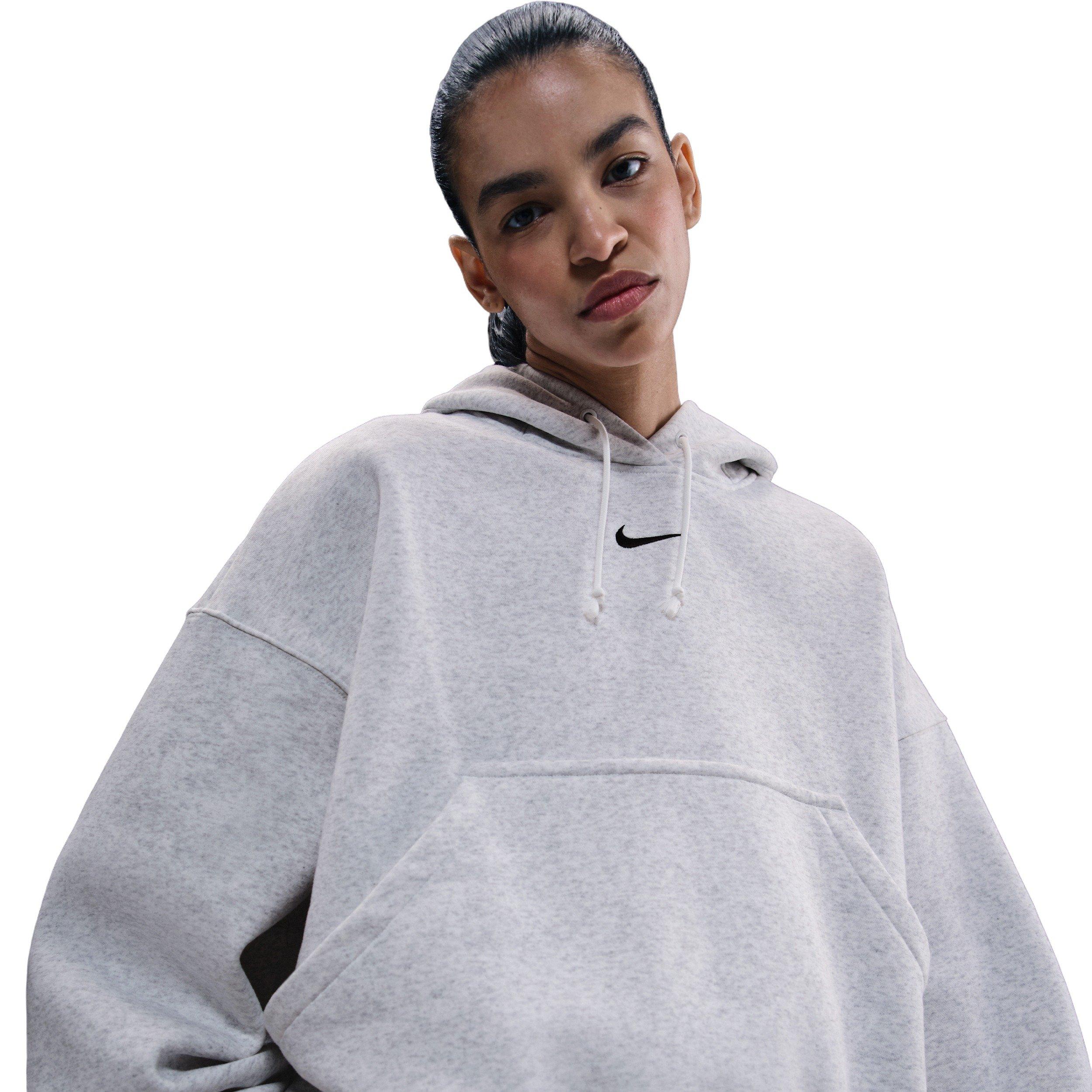 Nike Women's Sportswear Phoenix Fleece Over-Oversized Pullover Hoodie -Birch Heather - BIRCH HEATHER Thumbnail View 1