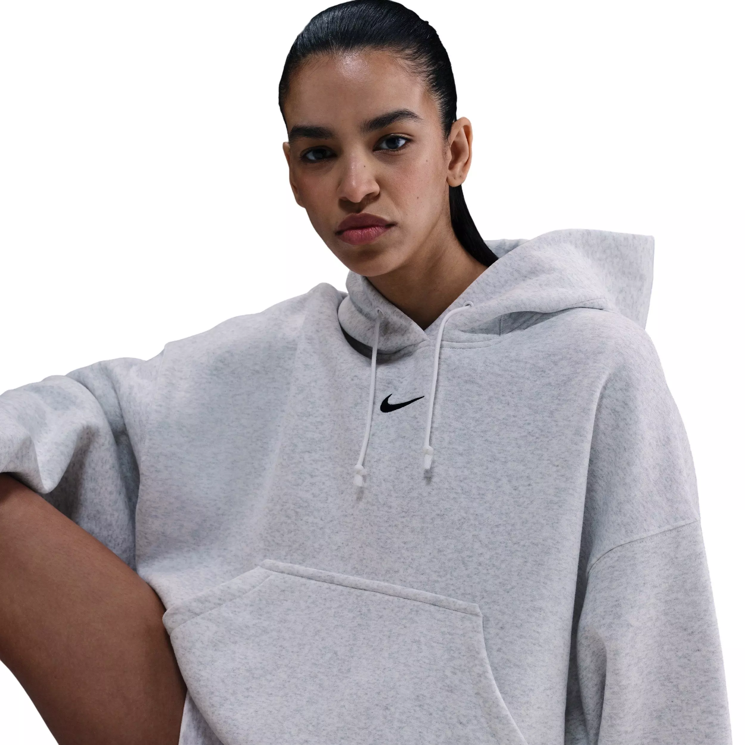 Nike Women's Sportswear Phoenix Fleece Over-Oversized Pullover Hoodie - Birch Heather - BIRCH HEATHER