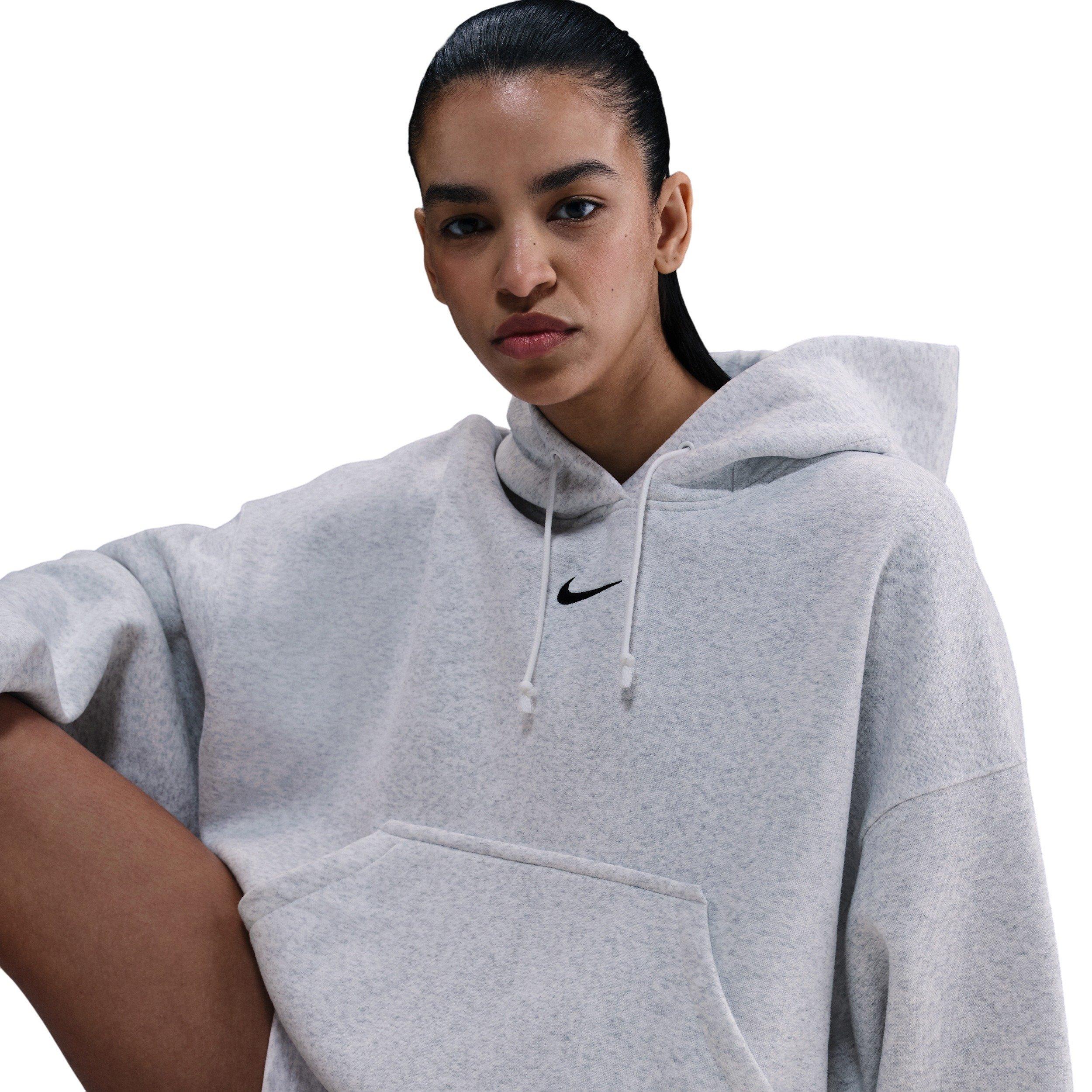Nike Women's Sportswear Phoenix Fleece Over-Oversized Pullover Hoodie -Birch Heather - BIRCH HEATHER Thumbnail View 3