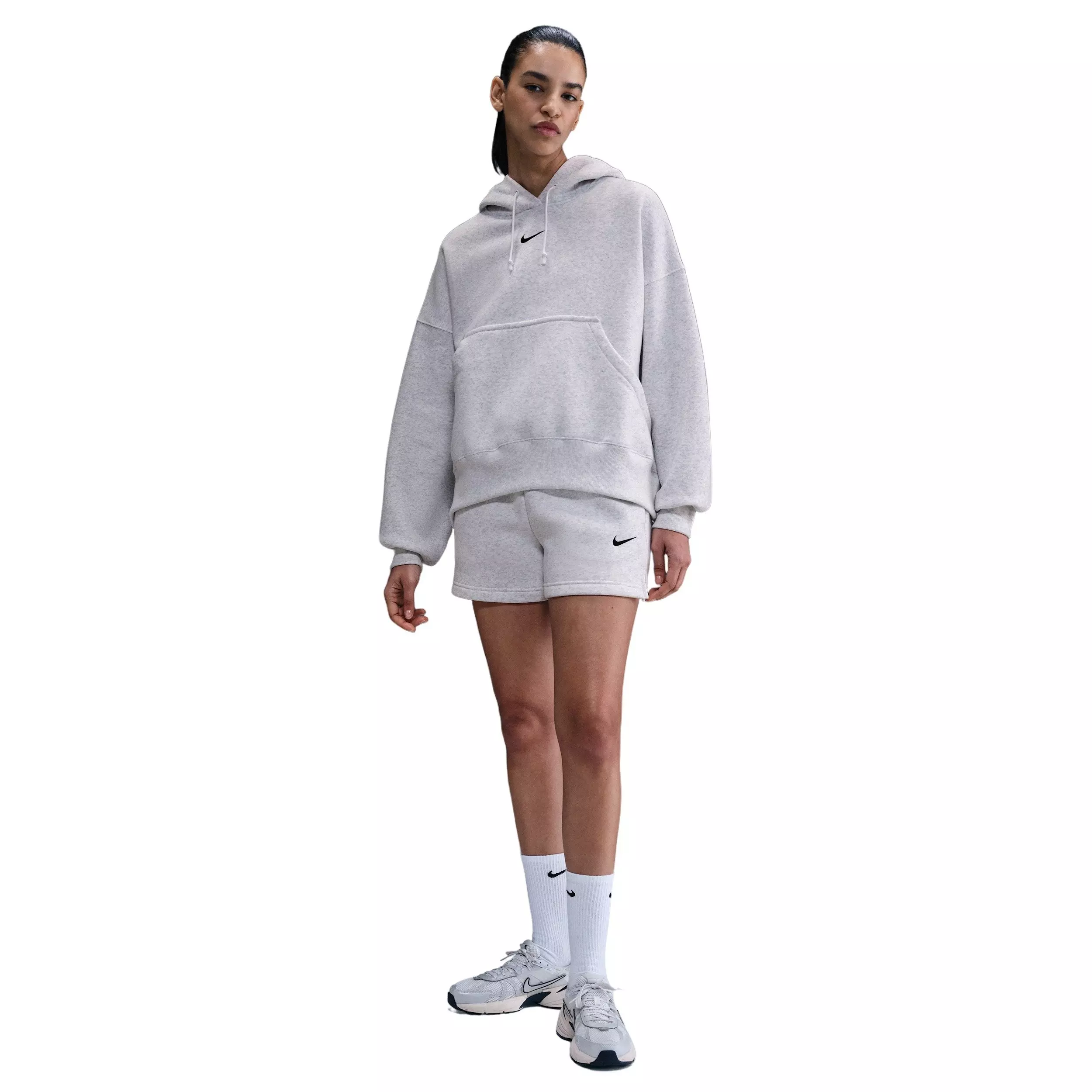 Nike Women's Sportswear Phoenix Fleece Over-Oversized Pullover Hoodie -Birch Heather - BIRCH HEATHER