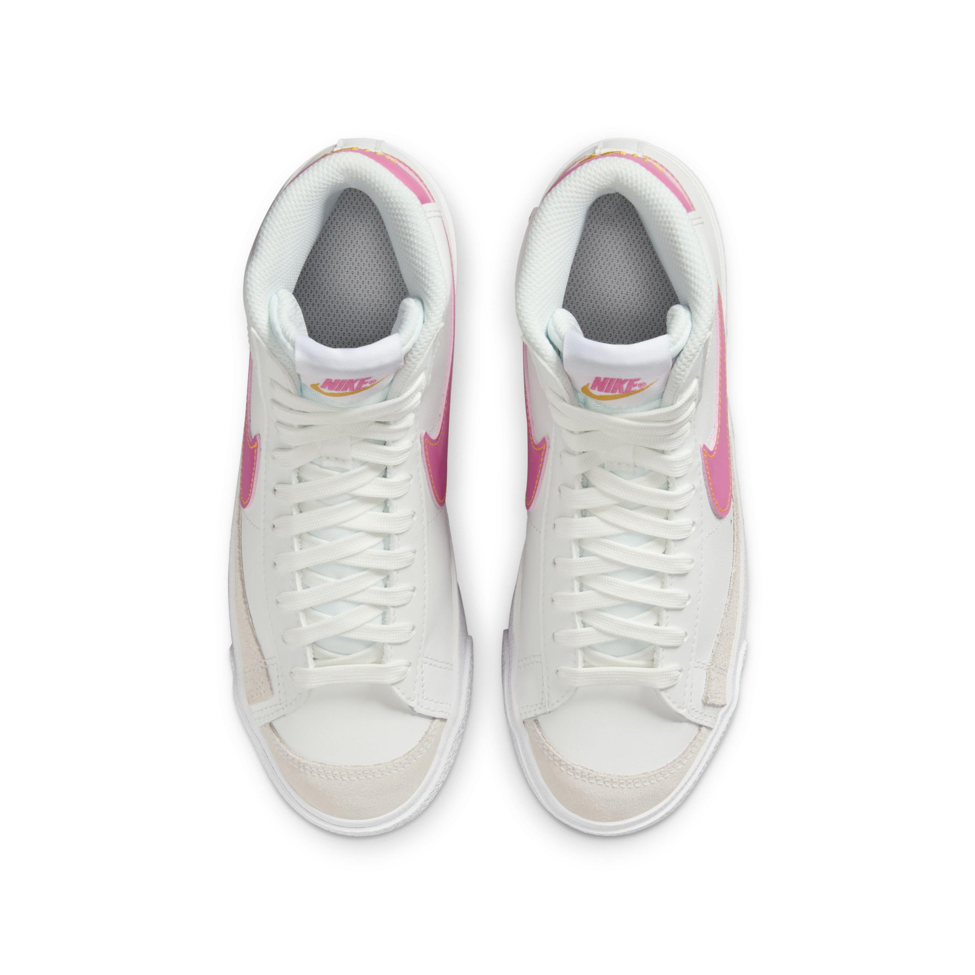 Nike Blazer Mid '77 "Summit White/University Gold/White/Pinksicle" Grade School Girls' Shoe - WHITE/GOLD/WHITE/PINKSICLE Thumbnail View 4