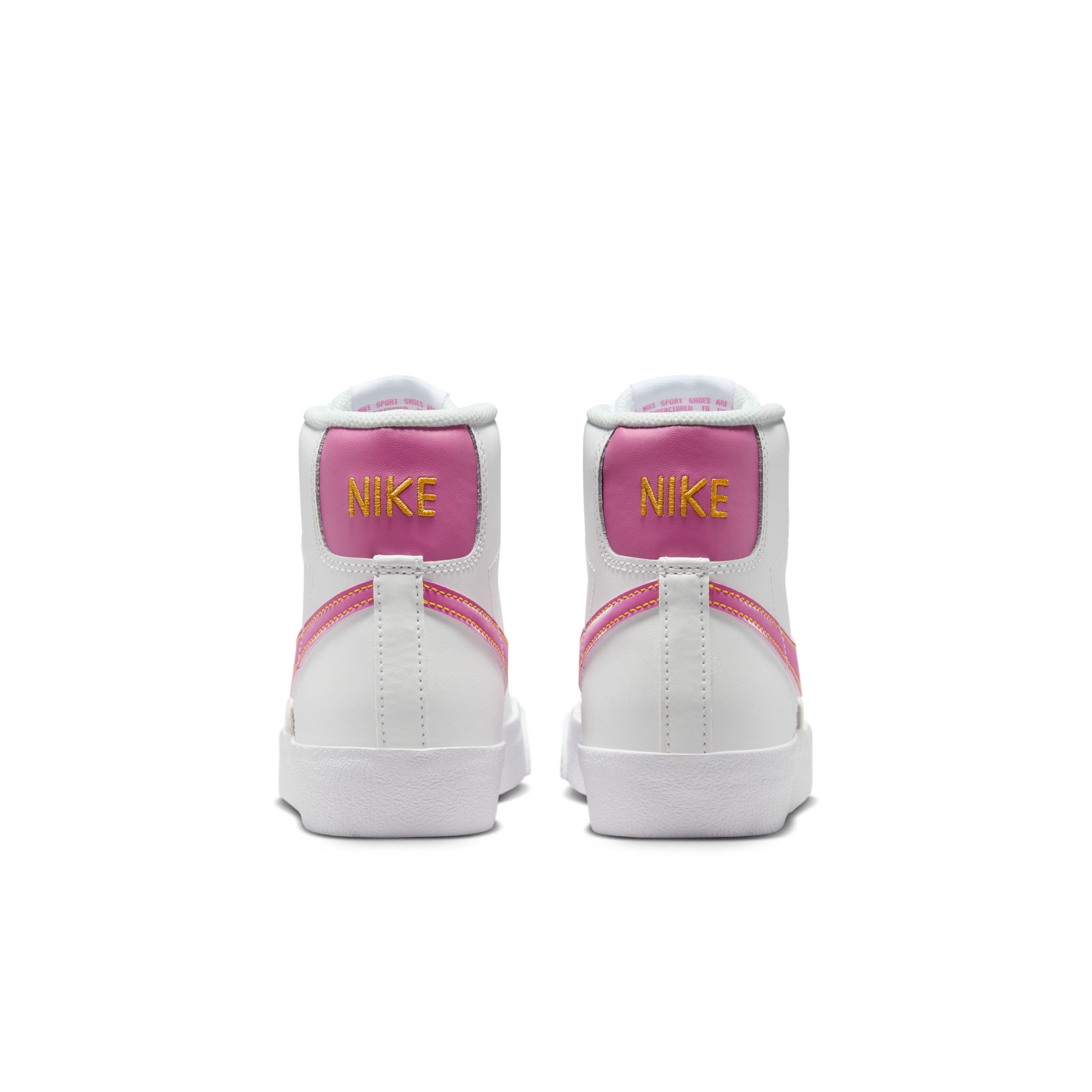Nike Blazer Mid '77 "Summit White/University Gold/White/Pinksicle" Grade School Girls' Shoe - WHITE/GOLD/WHITE/PINKSICLE Thumbnail View 5