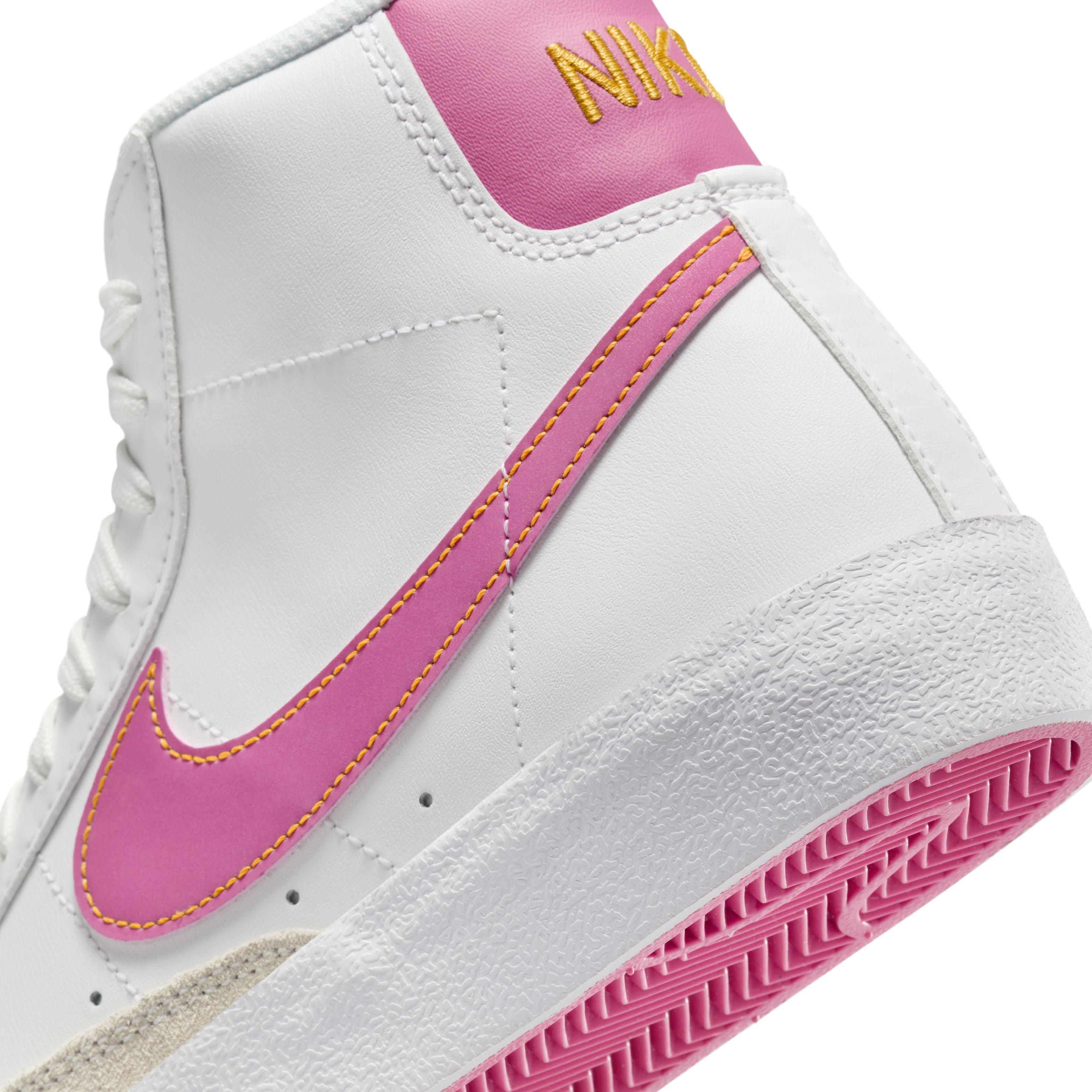 Nike Blazer Mid '77 "Summit White/University Gold/White/Pinksicle" Grade School Girls' Shoe - WHITE/GOLD/WHITE/PINKSICLE Thumbnail View 8