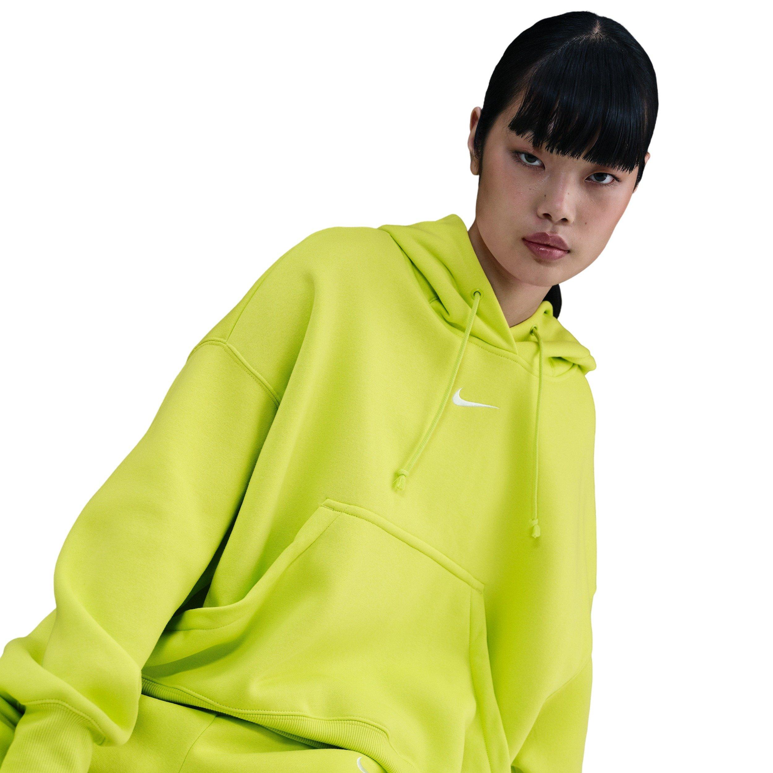 Nike Women's Sportswear Phoenix Fleece Over-Oversized Pullover Hoodie -Cyber Green - CYBER GREEN Thumbnail View 3