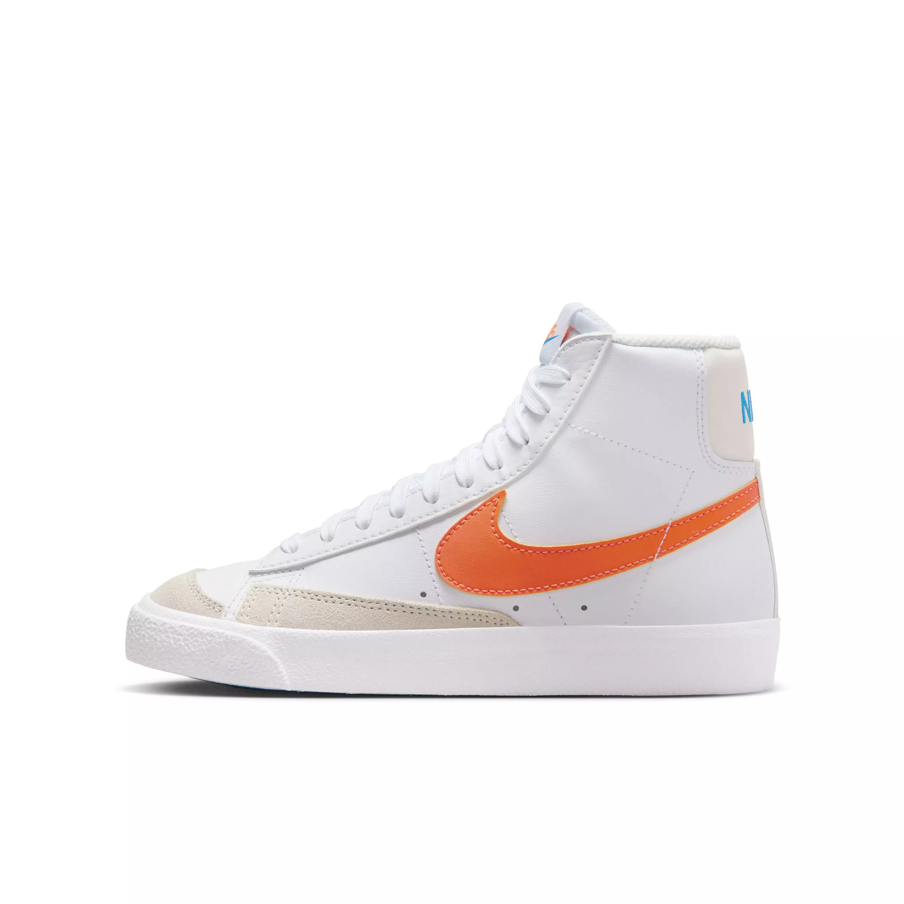 Nike Blazer Mid '77 "White/Photo Blue/Phantom/Total Orange" Grade School Boys' Shoe - WHITE/BLUE/PHANTOM/ORANGE
