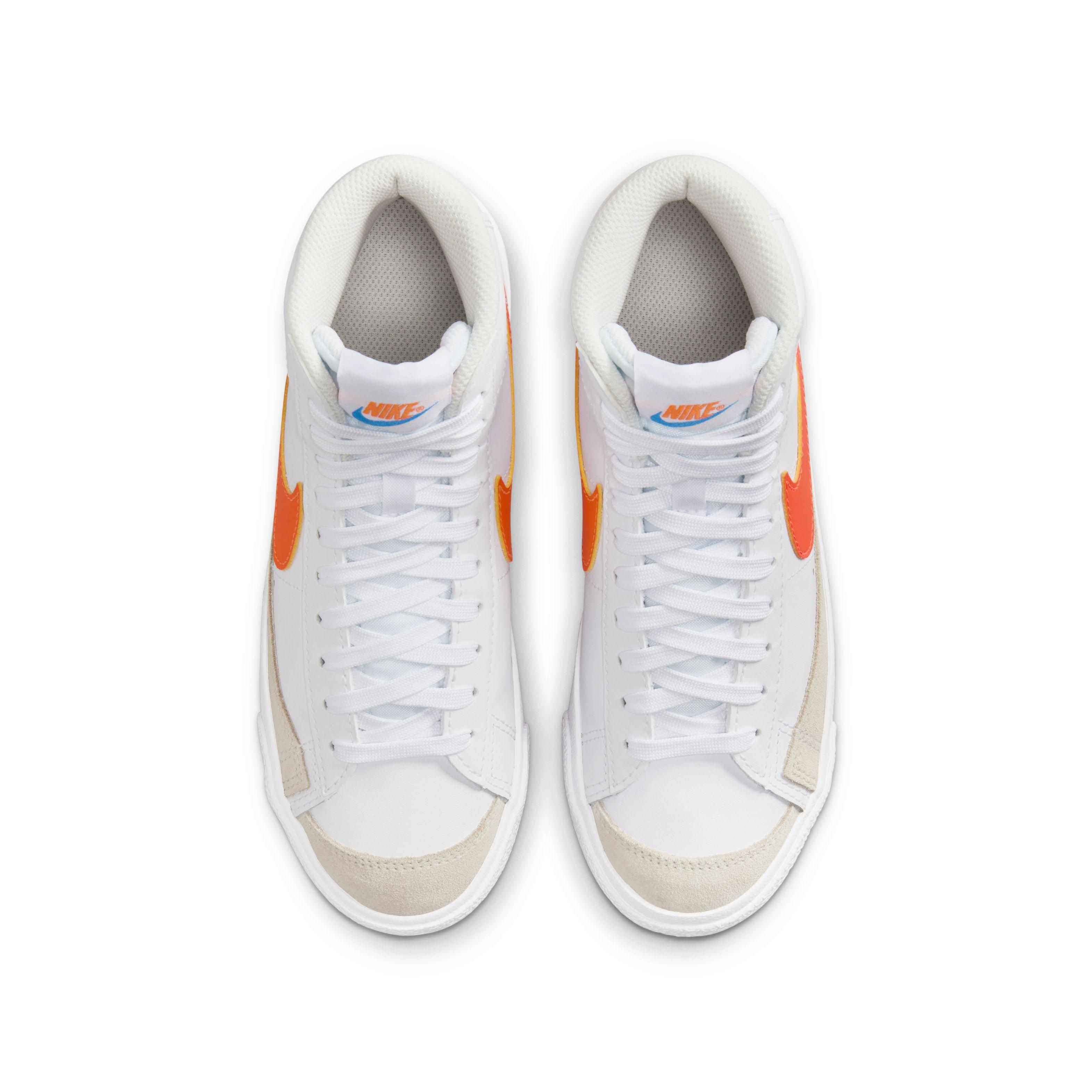 Nike Blazer Mid '77 "White/Photo Blue/Phantom/Total Orange" Grade School Boys' Shoe - WHITE/BLUE/PHANTOM/ORANGE Thumbnail View 4