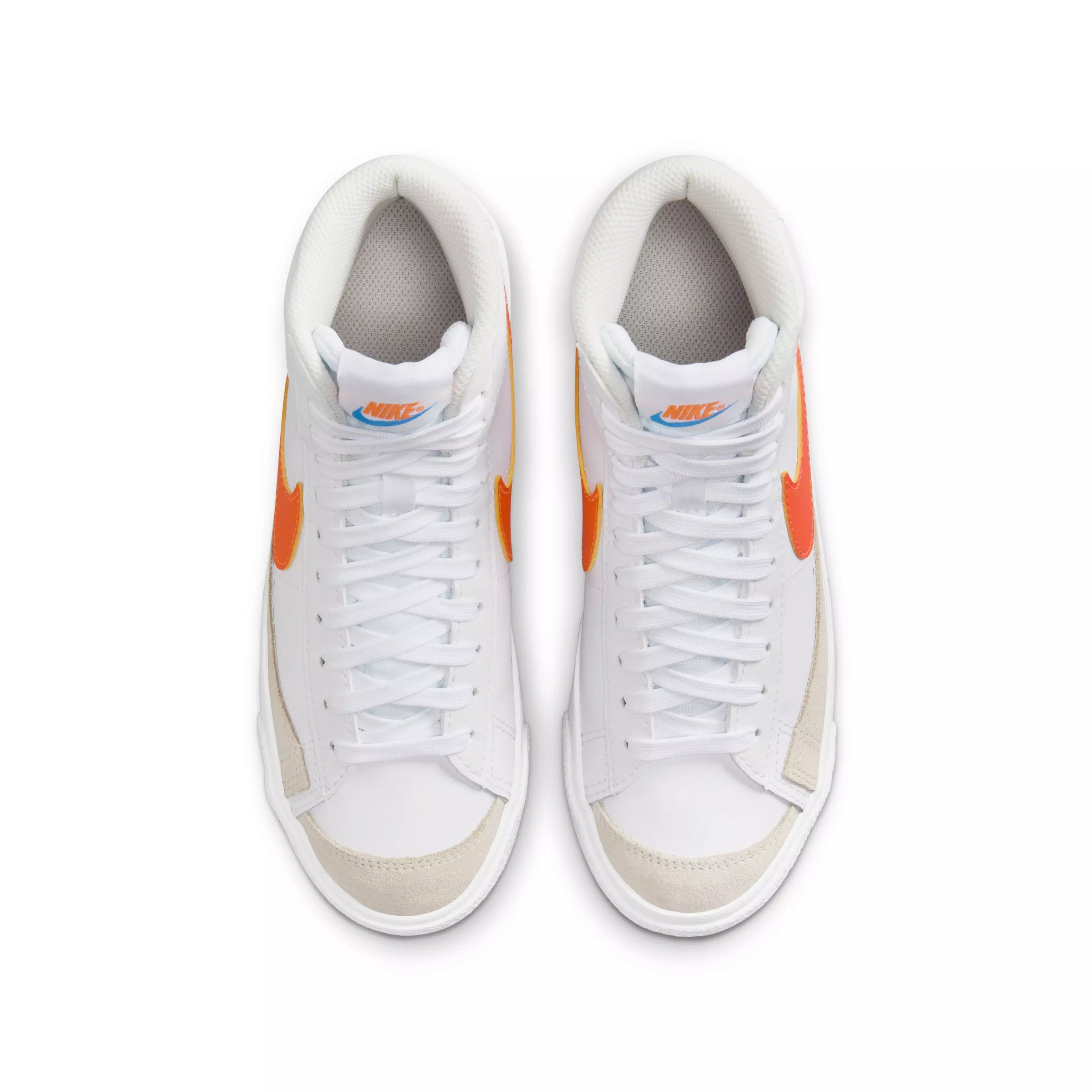 Nike Blazer Mid '77 "White/Photo Blue/Phantom/Total Orange" Grade School Boys' Shoe - WHITE/BLUE/PHANTOM/ORANGE