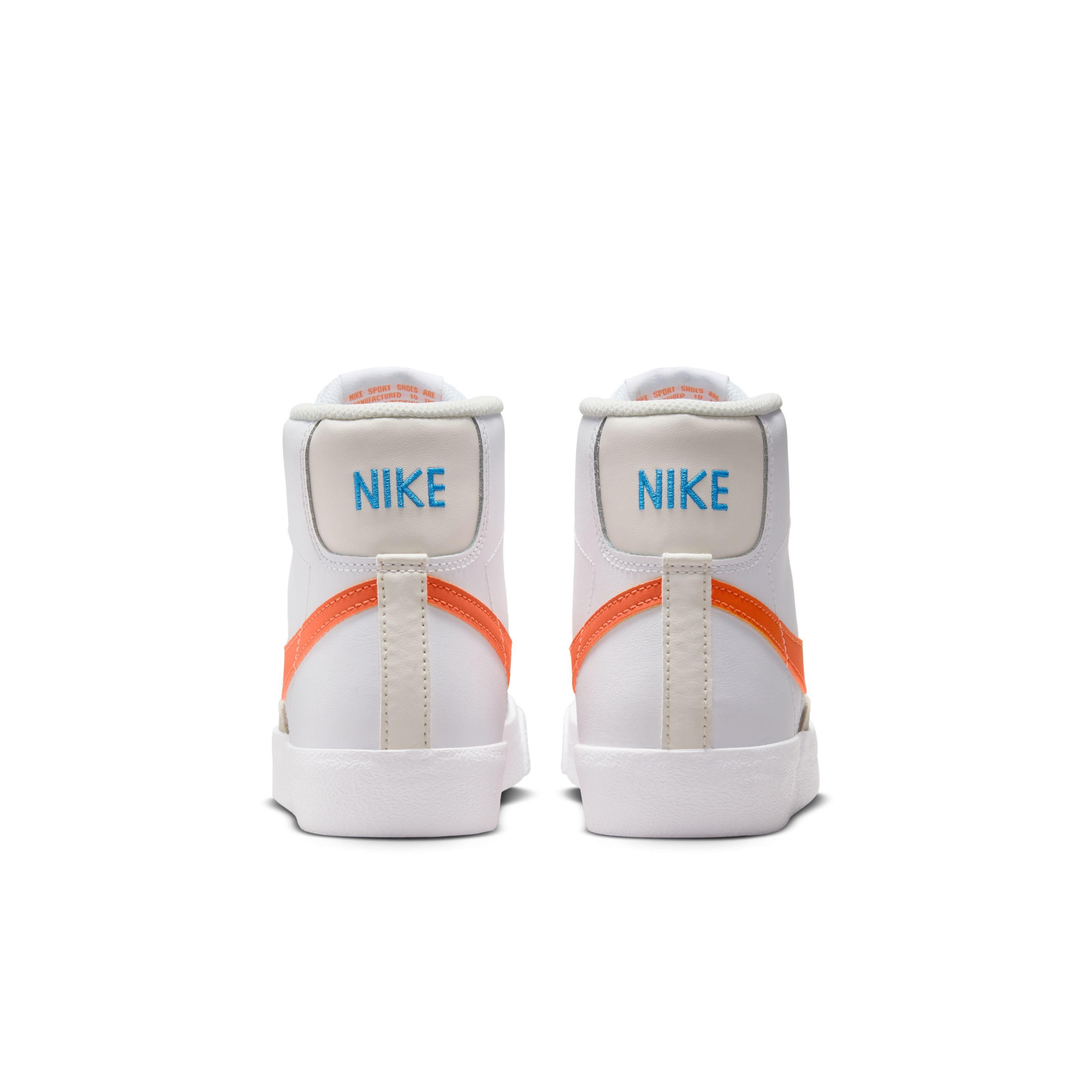 Nike Blazer Mid '77 "White/Photo Blue/Phantom/Total Orange" Grade School Boys' Shoe - WHITE/BLUE/PHANTOM/ORANGE Thumbnail View 5