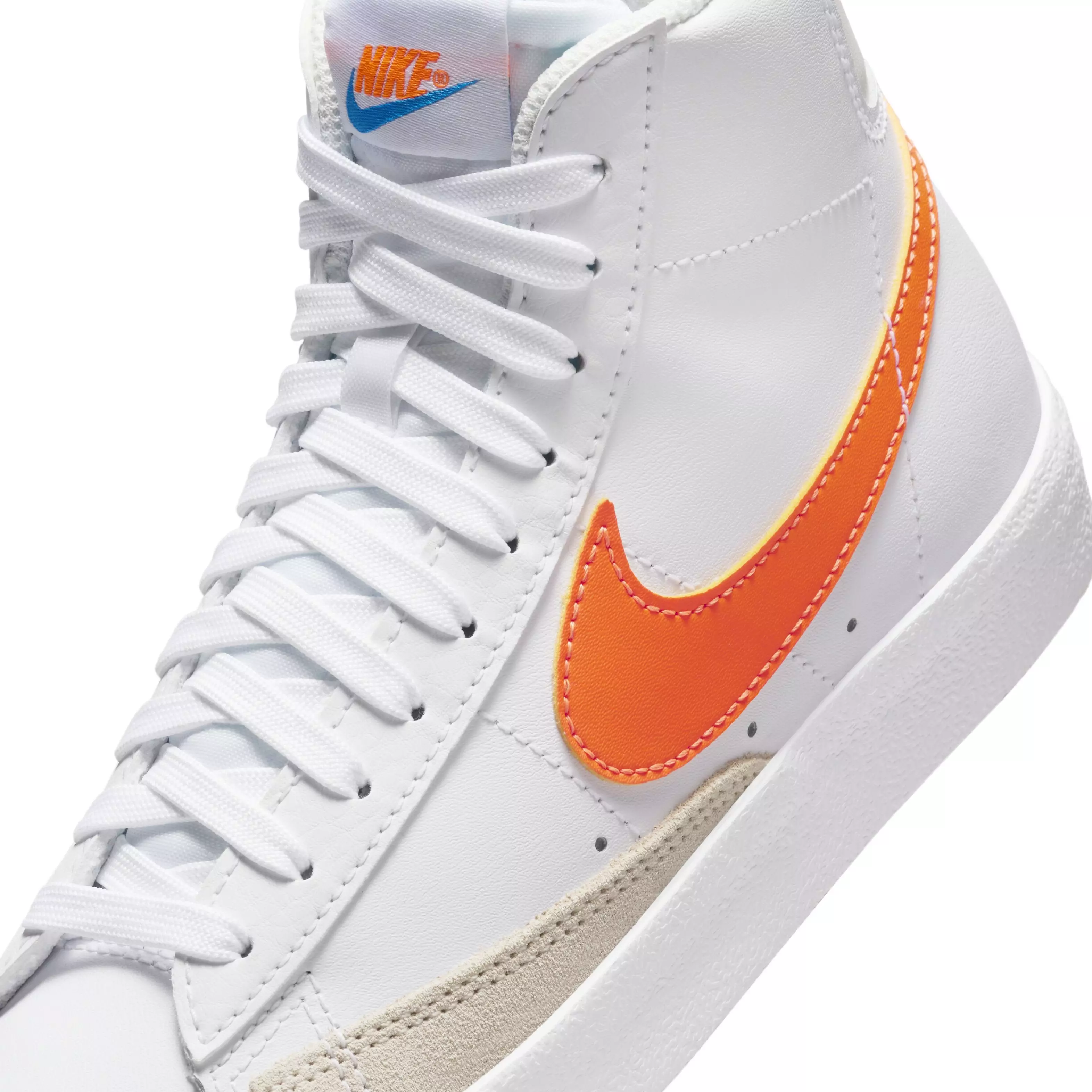 Nike Blazer Mid '77 "White/Photo Blue/Phantom/Total Orange" Grade School Boys' Shoe - WHITE/BLUE/PHANTOM/ORANGE