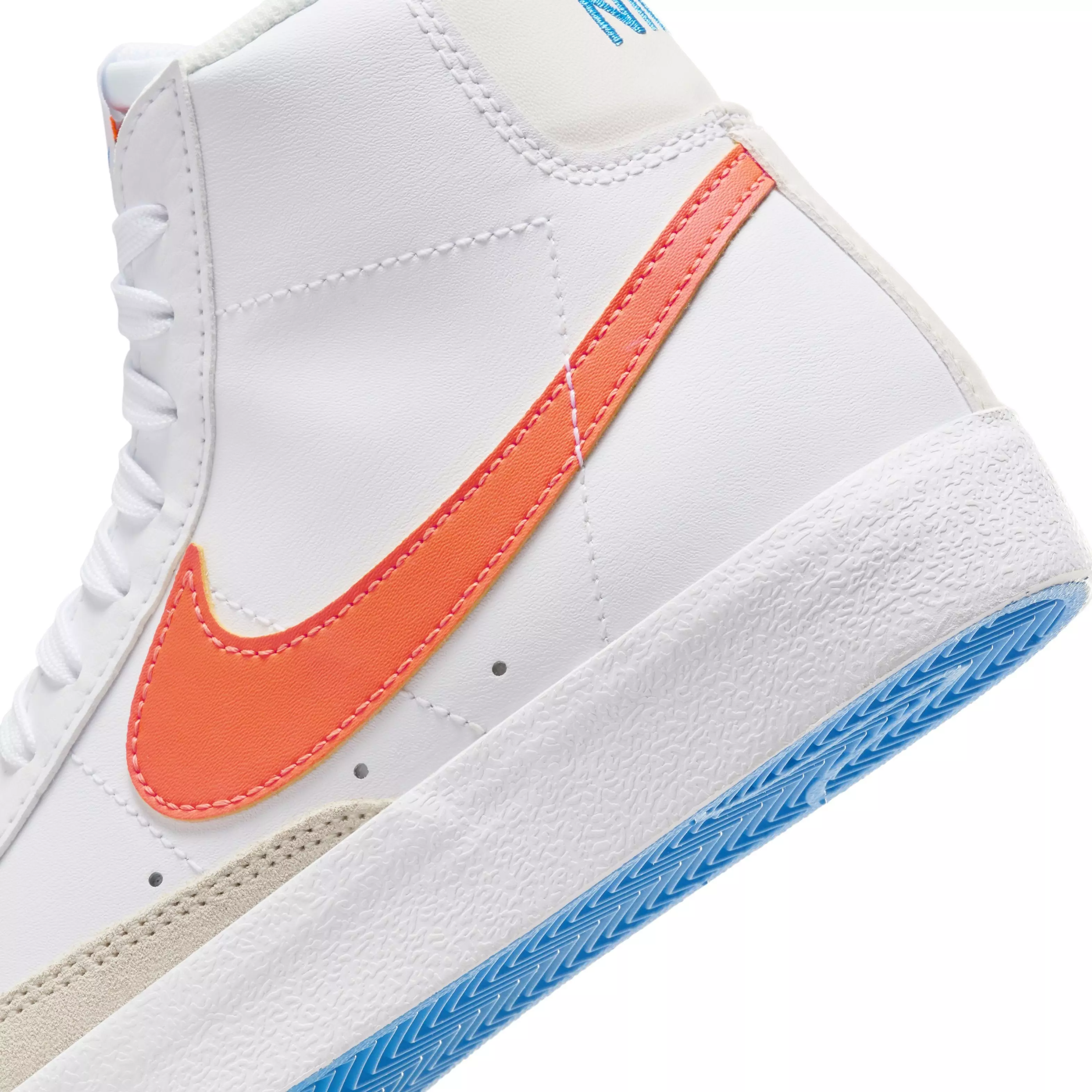 Nike Blazer Mid '77 "White/Photo Blue/Phantom/Total Orange" Grade School Boys' Shoe - WHITE/BLUE/PHANTOM/ORANGE
