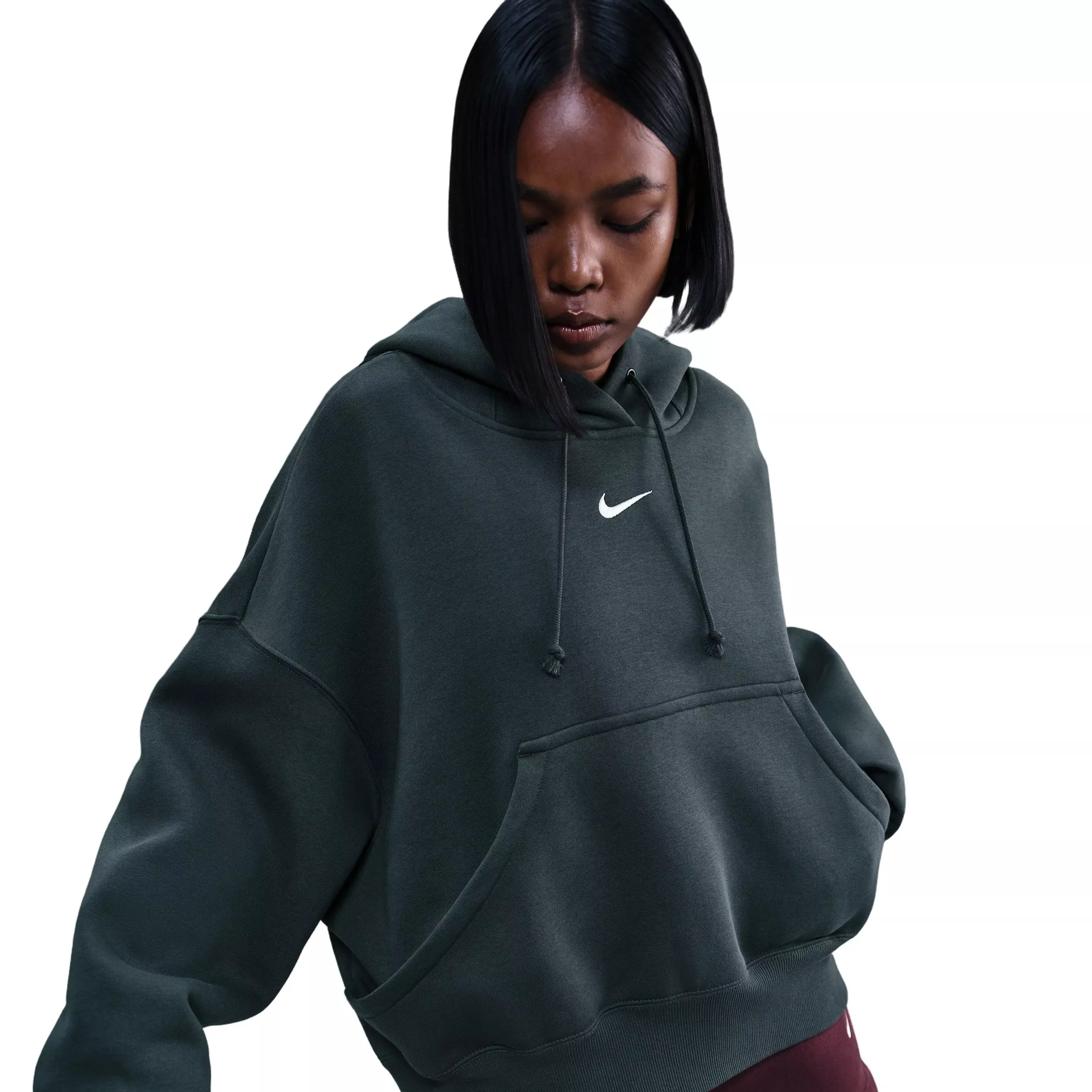 Nike Women's Sportswear Phoenix Fleece Over-Oversized Pullover Hoodie - Seaweed Green - SEAWEED GREEN