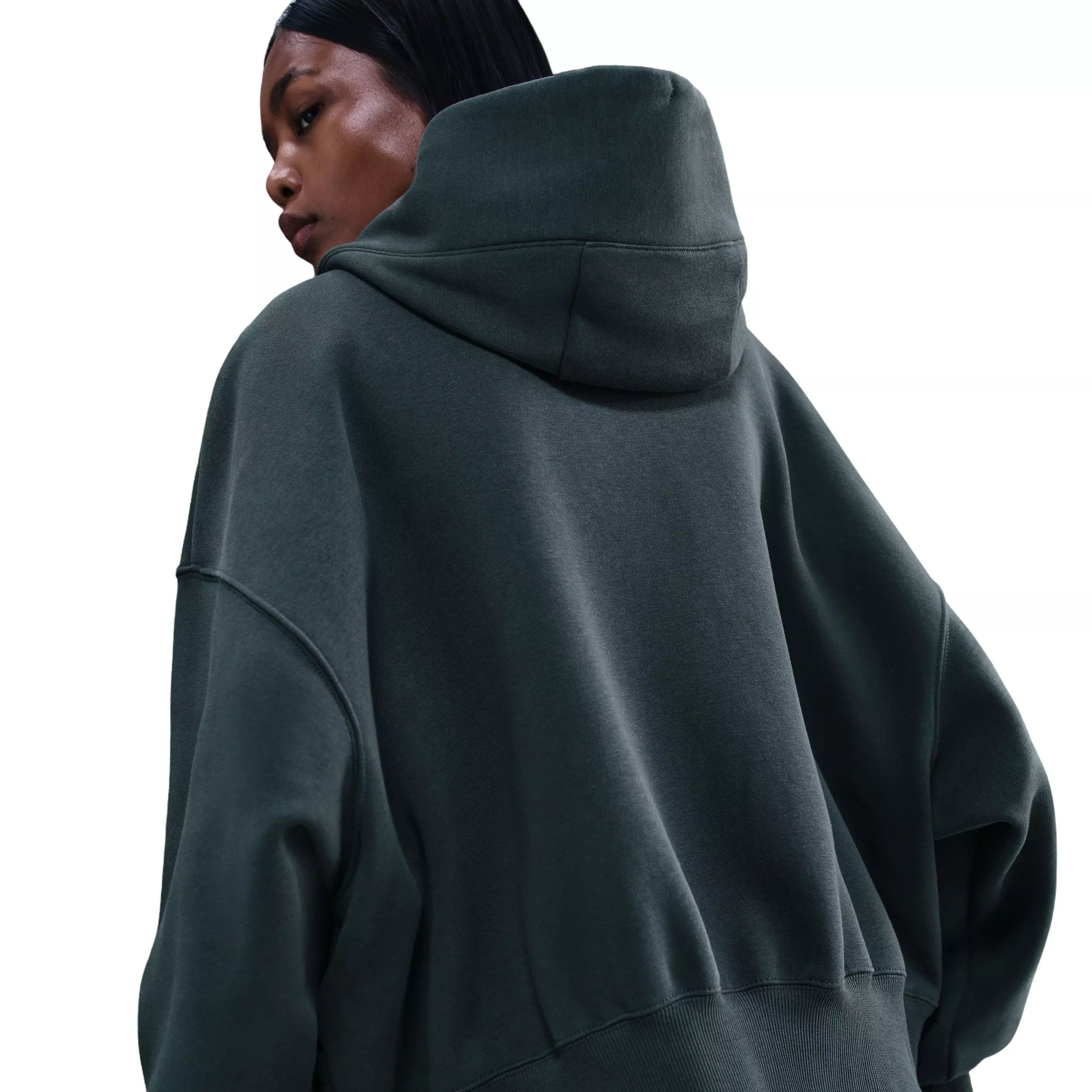 Nike Women's Sportswear Phoenix Fleece Over-Oversized Pullover Hoodie -Seaweed Green - SEAWEED GREEN
