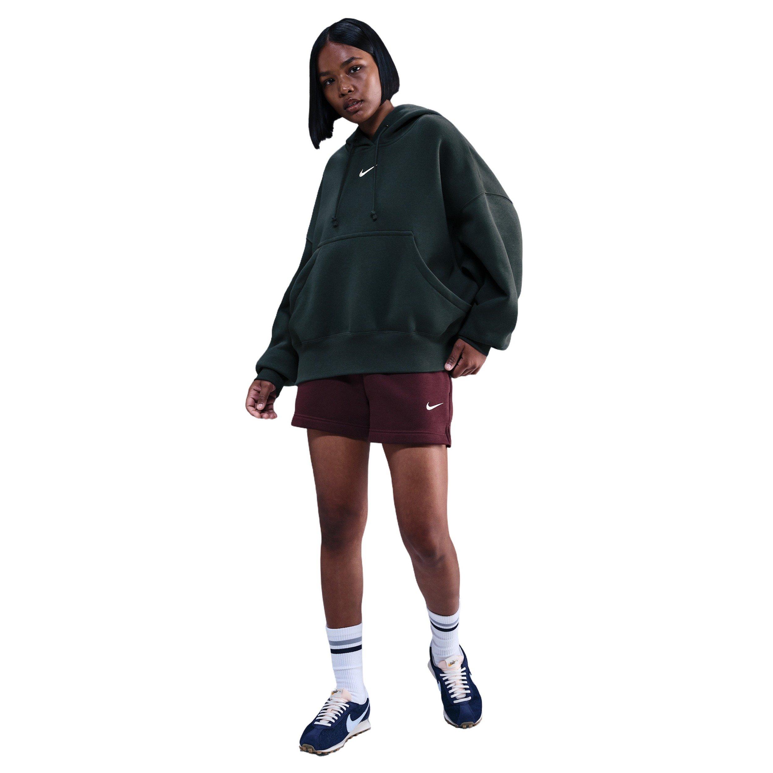 Nike Women's Sportswear Phoenix Fleece Over-Oversized Pullover Hoodie - Seaweed Green - SEAWEED GREEN Thumbnail View 4