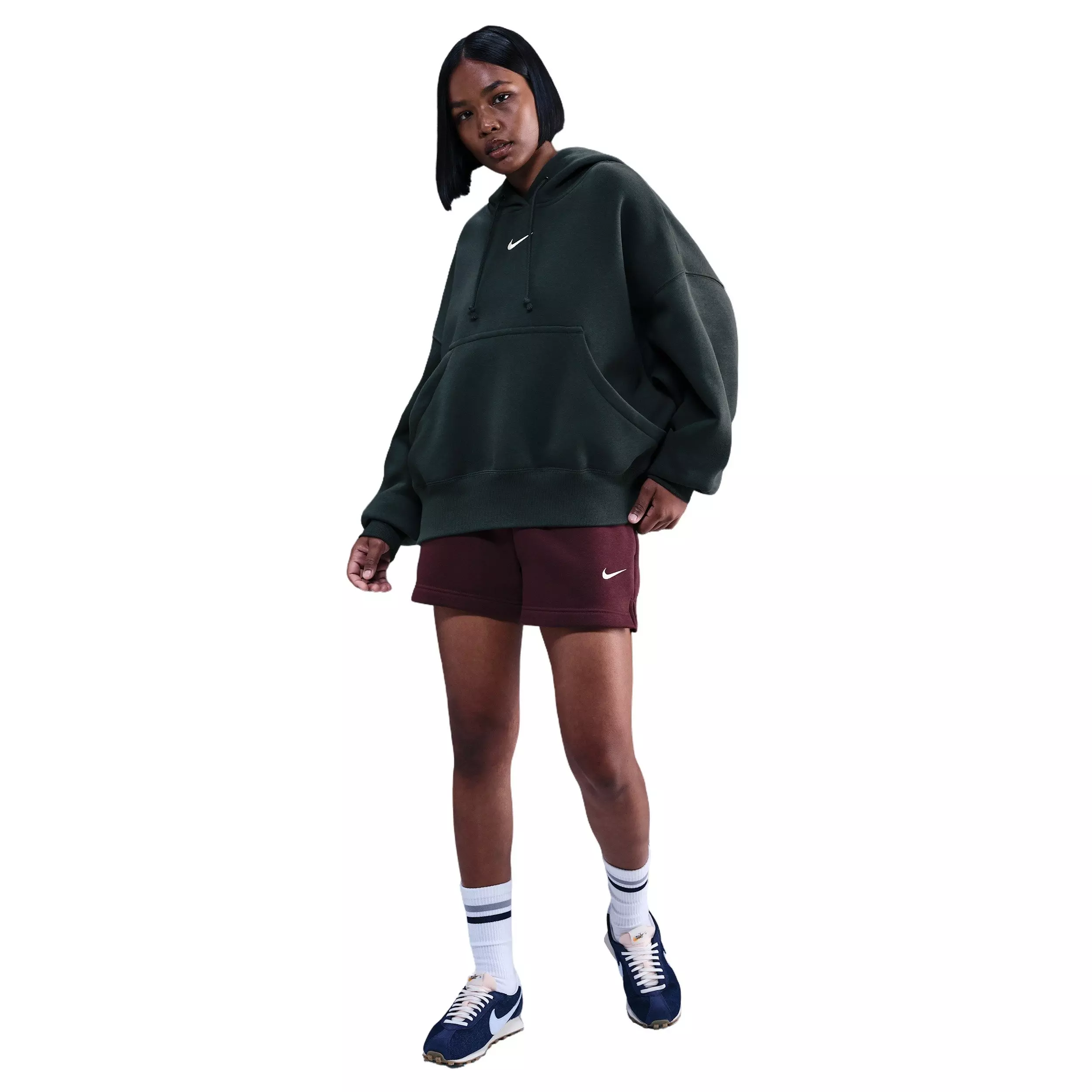 Nike Women's Sportswear Phoenix Fleece Over-Oversized Pullover Hoodie -Seaweed Green - SEAWEED GREEN