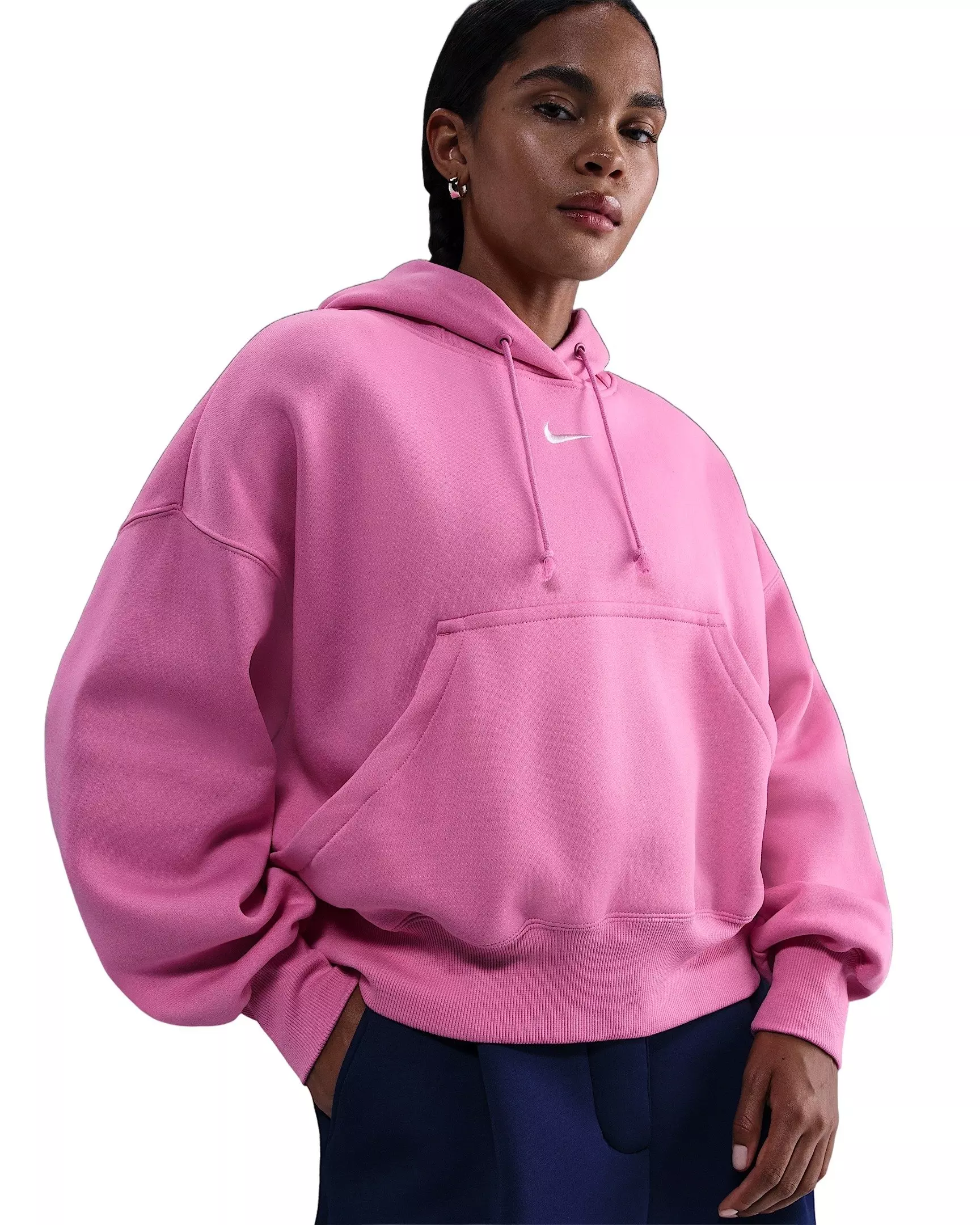 Nike Women's Sportswear Phoenix Fleece Over-Oversized Pullover Hoodie - Pink - PINK