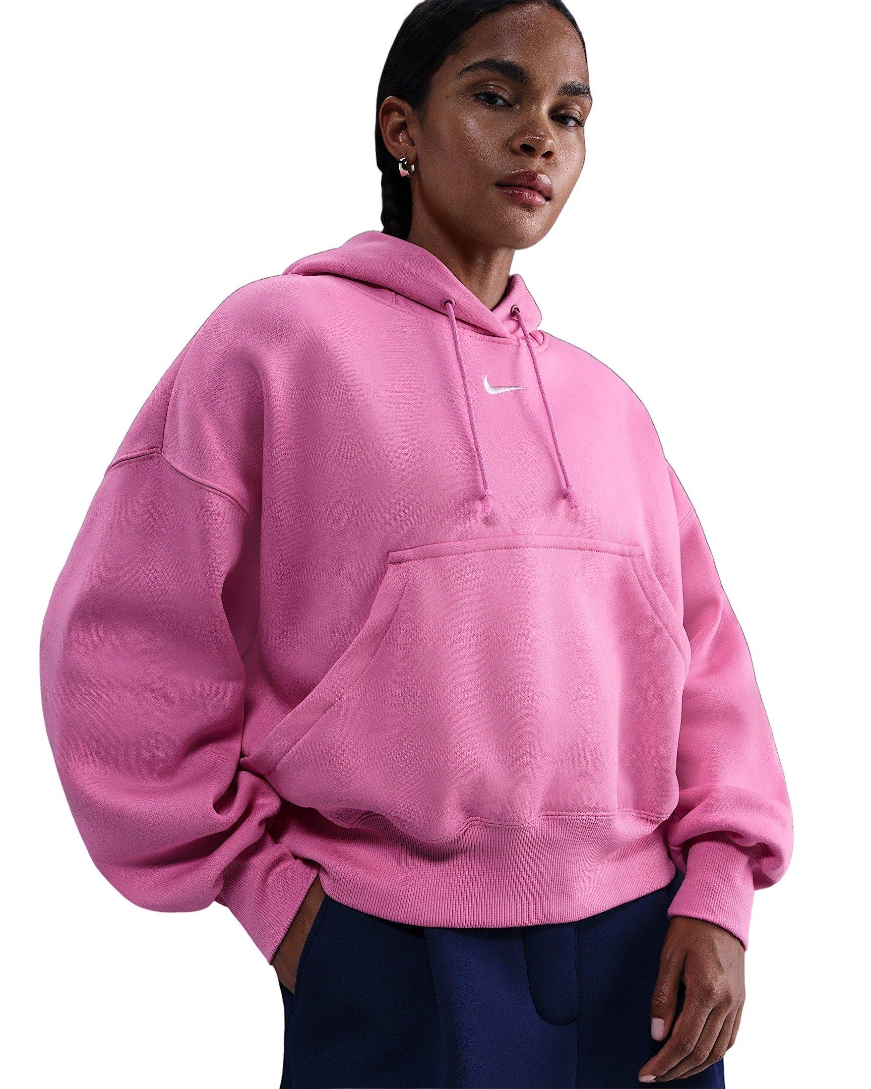 Nike Women's Sportswear Phoenix Fleece Over-Oversized Pullover Hoodie -Pink - PINK Thumbnail View 1