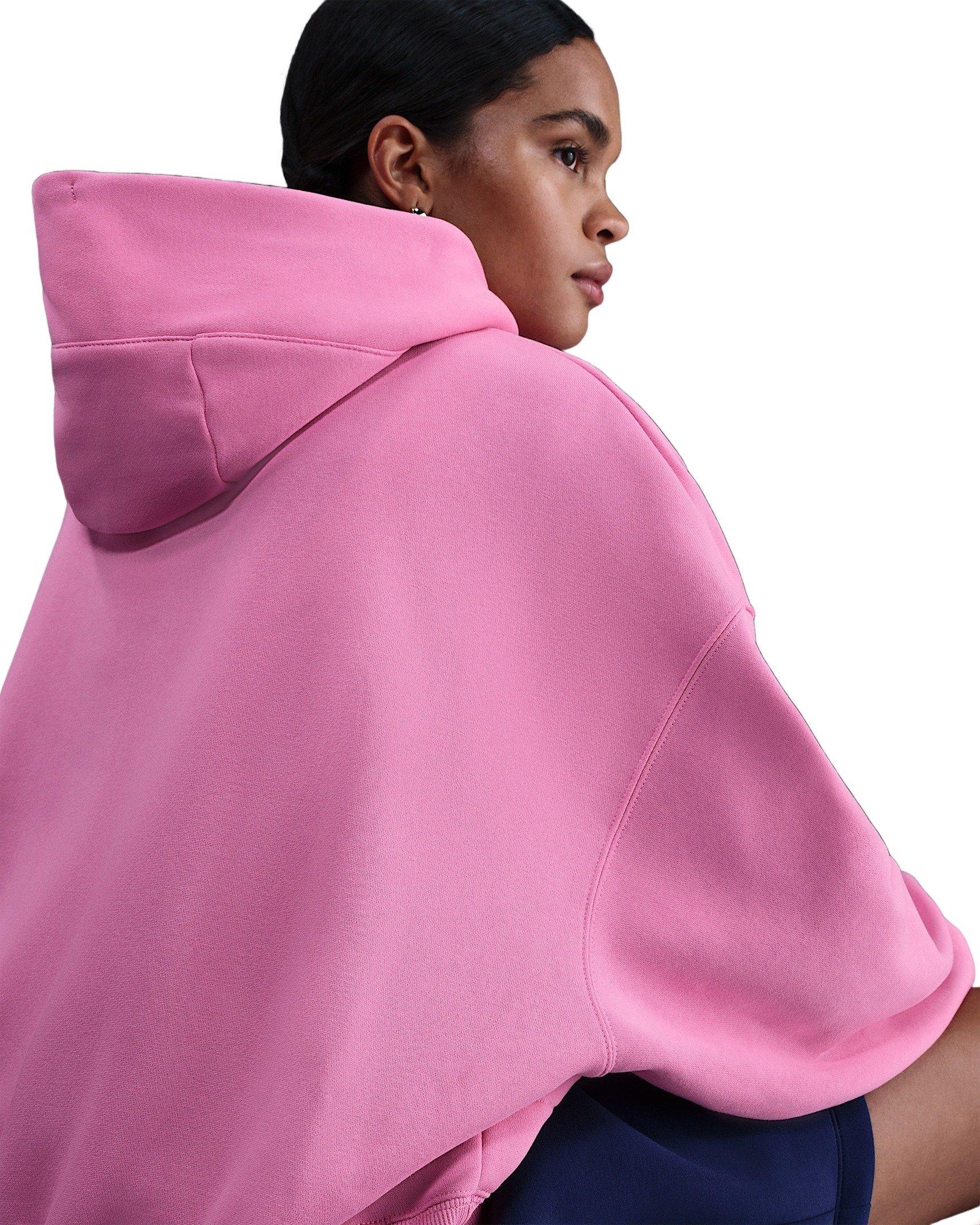 Nike Women's Sportswear Phoenix Fleece Over-Oversized Pullover Hoodie - Pink - PINK Thumbnail View 2