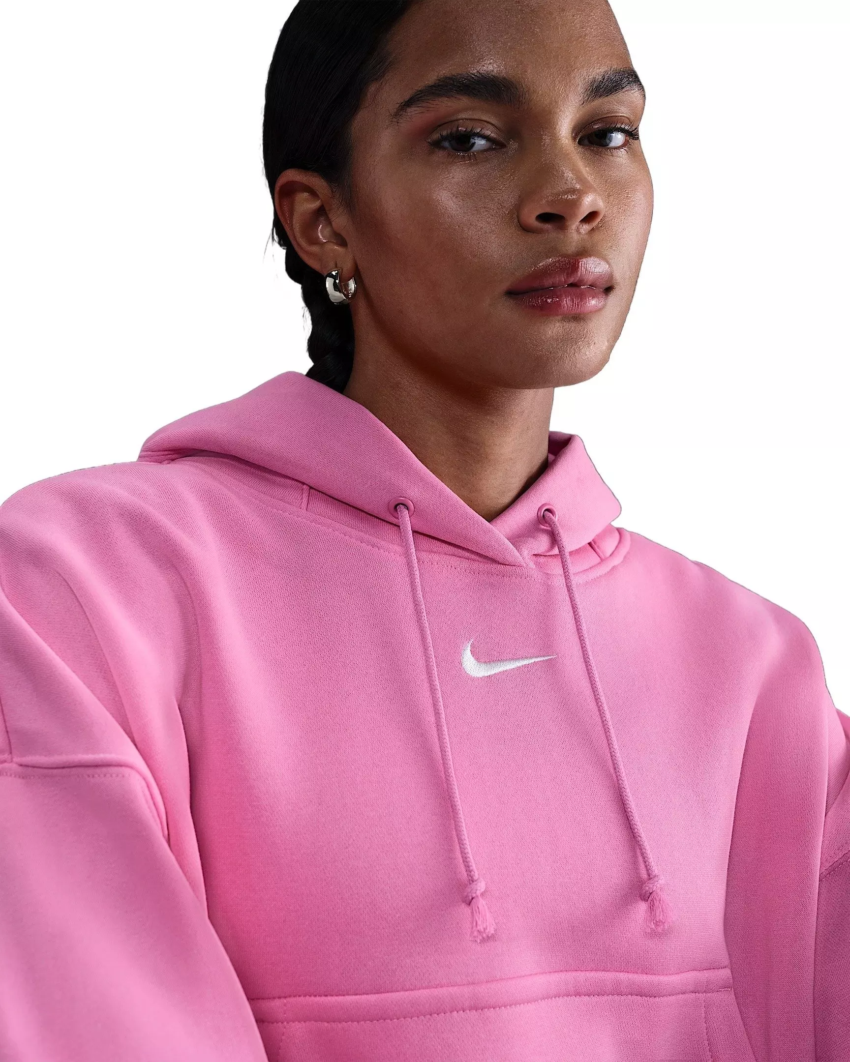 Nike Women's Sportswear Phoenix Fleece Over-Oversized Pullover Hoodie - Pink - PINK