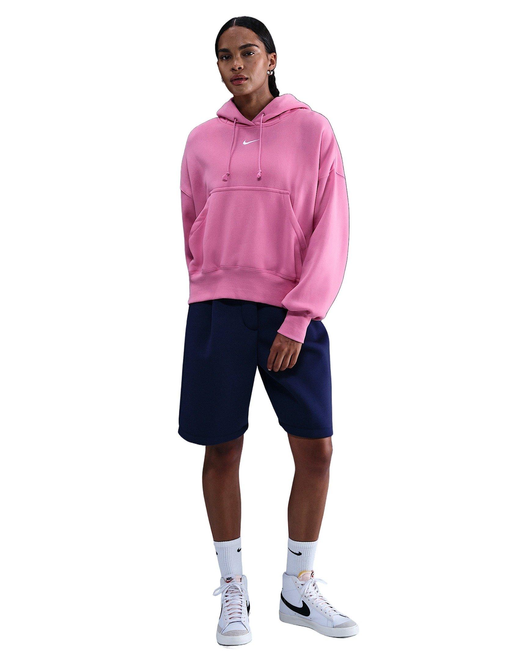 Nike Women's Sportswear Phoenix Fleece Over-Oversized Pullover Hoodie -Pink - PINK Thumbnail View 4