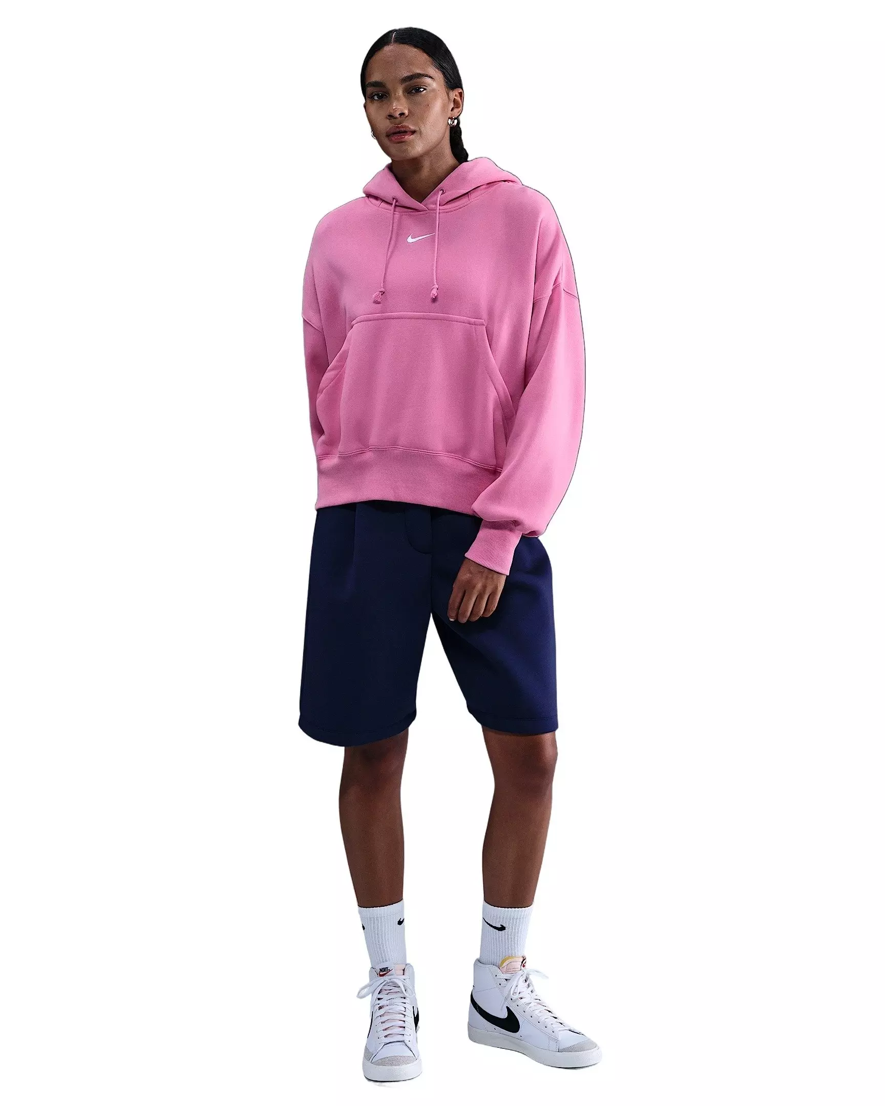 Nike Women's Sportswear Phoenix Fleece Over-Oversized Pullover Hoodie -Pink - PINK