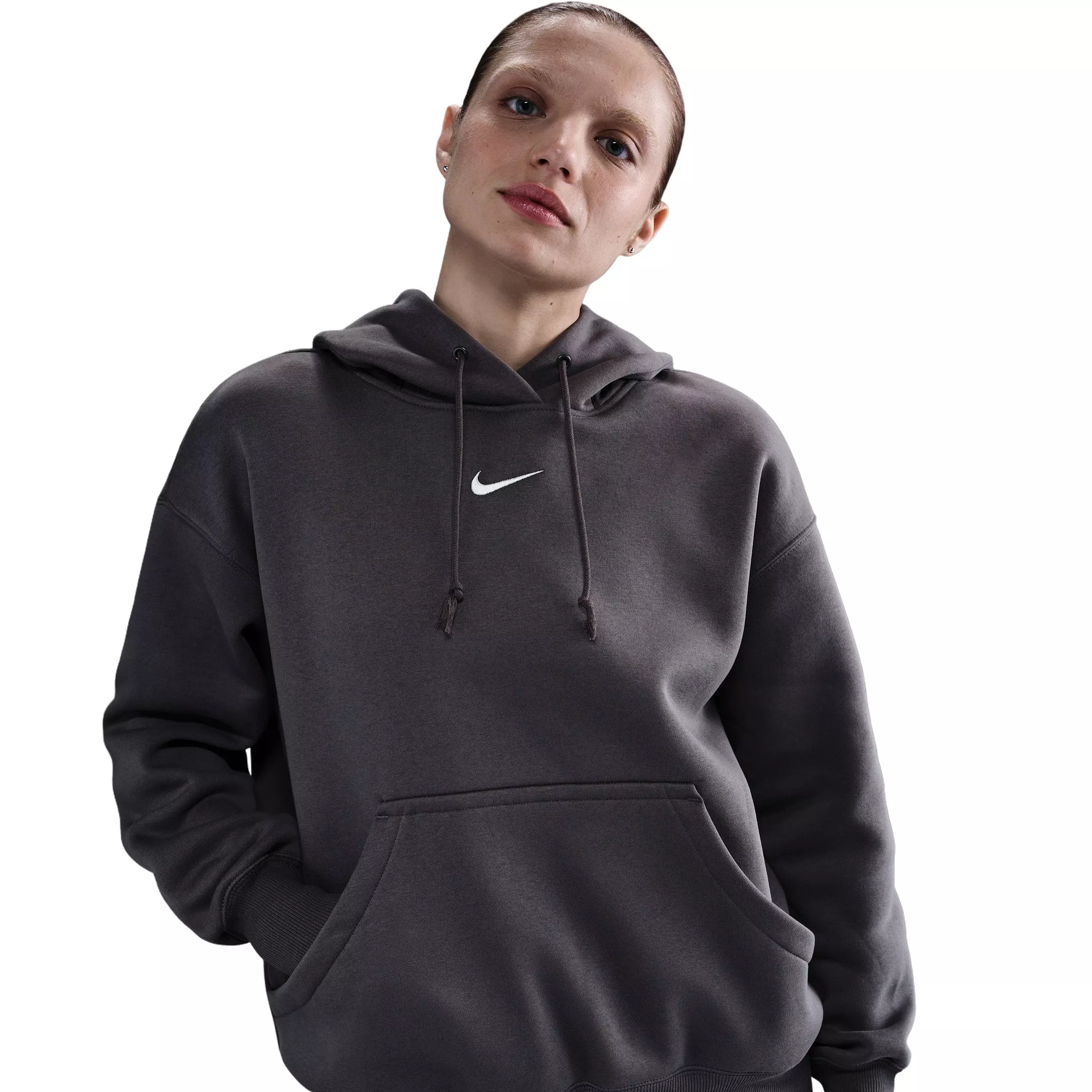 Nike Women's Sportswear Phoenix Fleece Oversized Pullover Hoodie - Grey - GREY