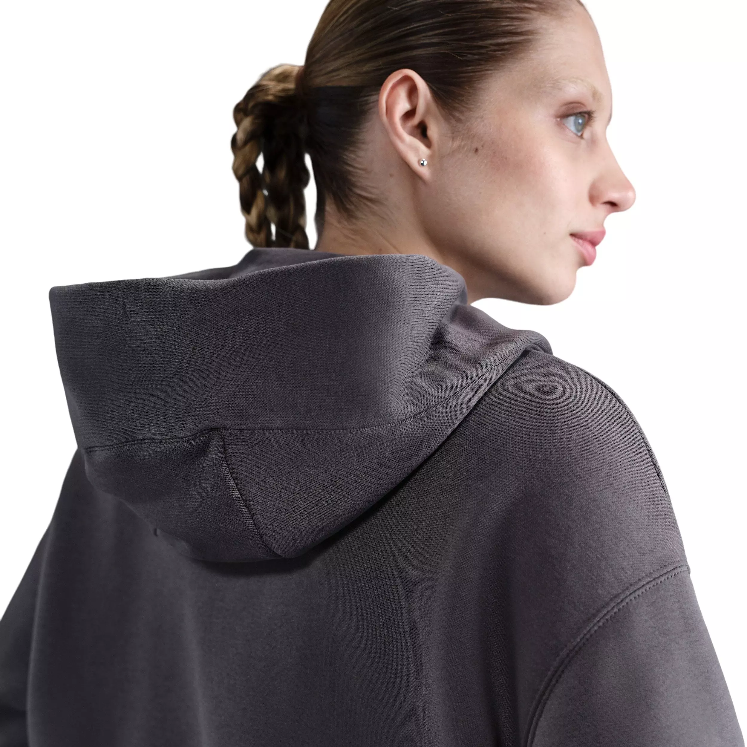 Nike Women's Sportswear Phoenix Fleece Oversized Pullover Hoodie -Grey - GREY