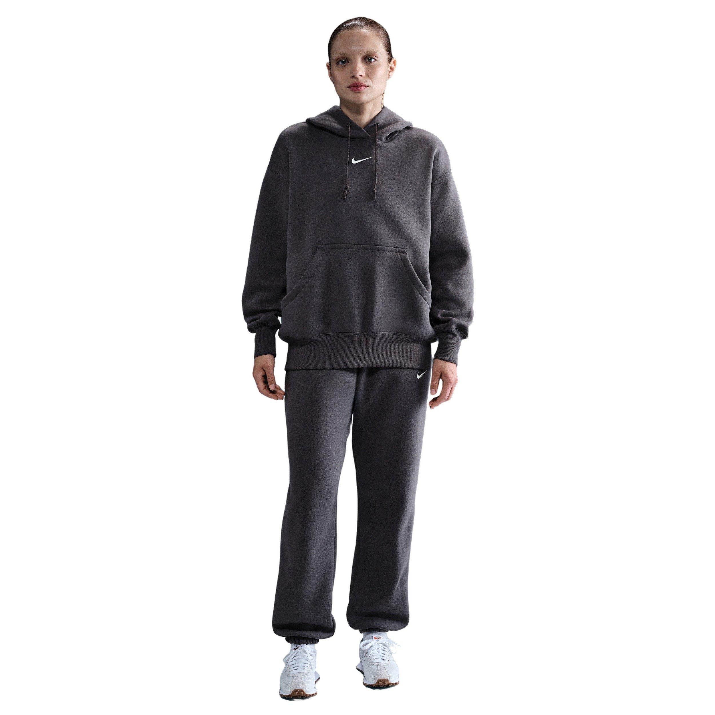 Nike Women's Sportswear Phoenix Fleece Oversized Pullover Hoodie -Grey - GREY Thumbnail View 4