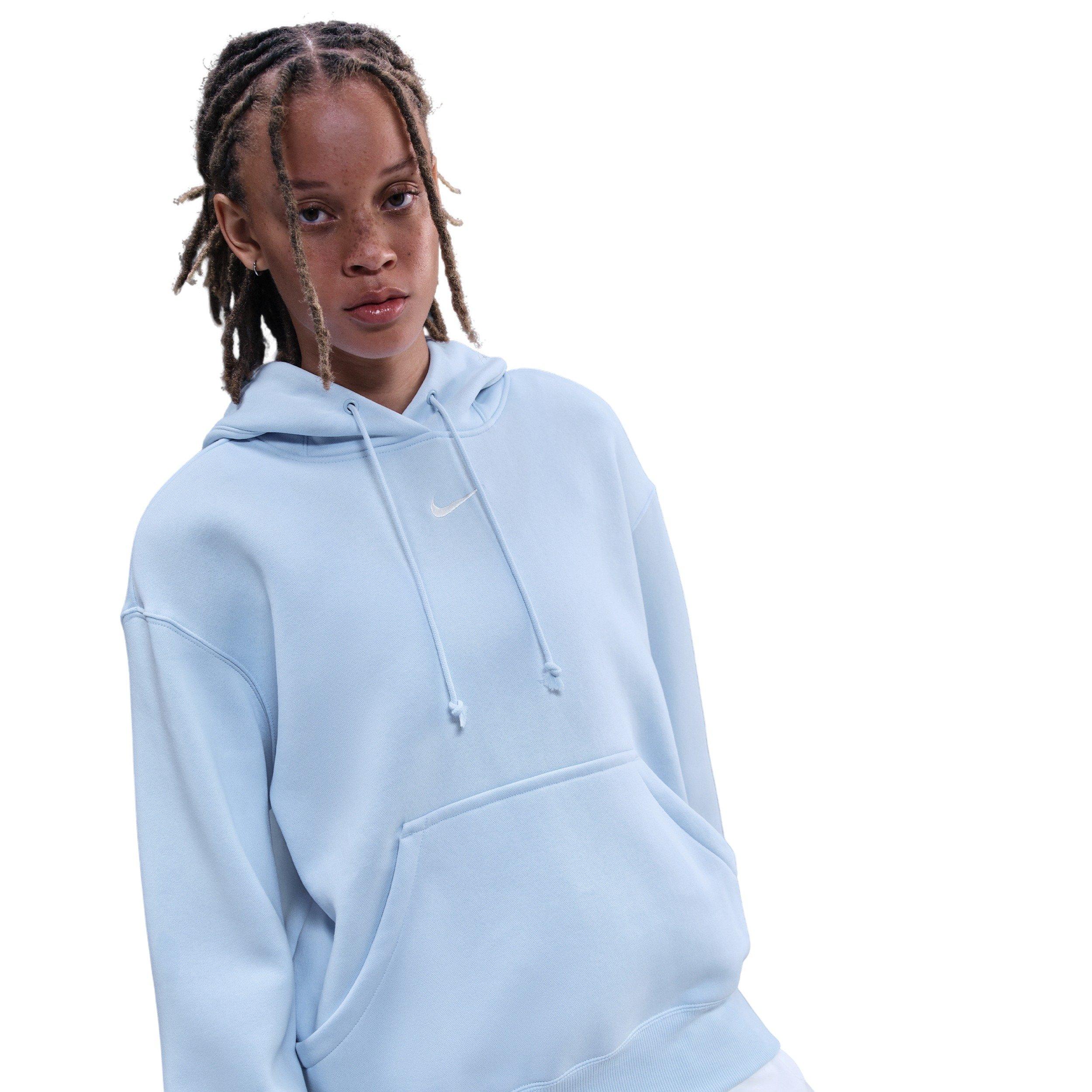 Nike Women's Sportswear Phoenix Fleece Oversized Pullover Hoodie - Lt Blue - LT BLUE Thumbnail View 1